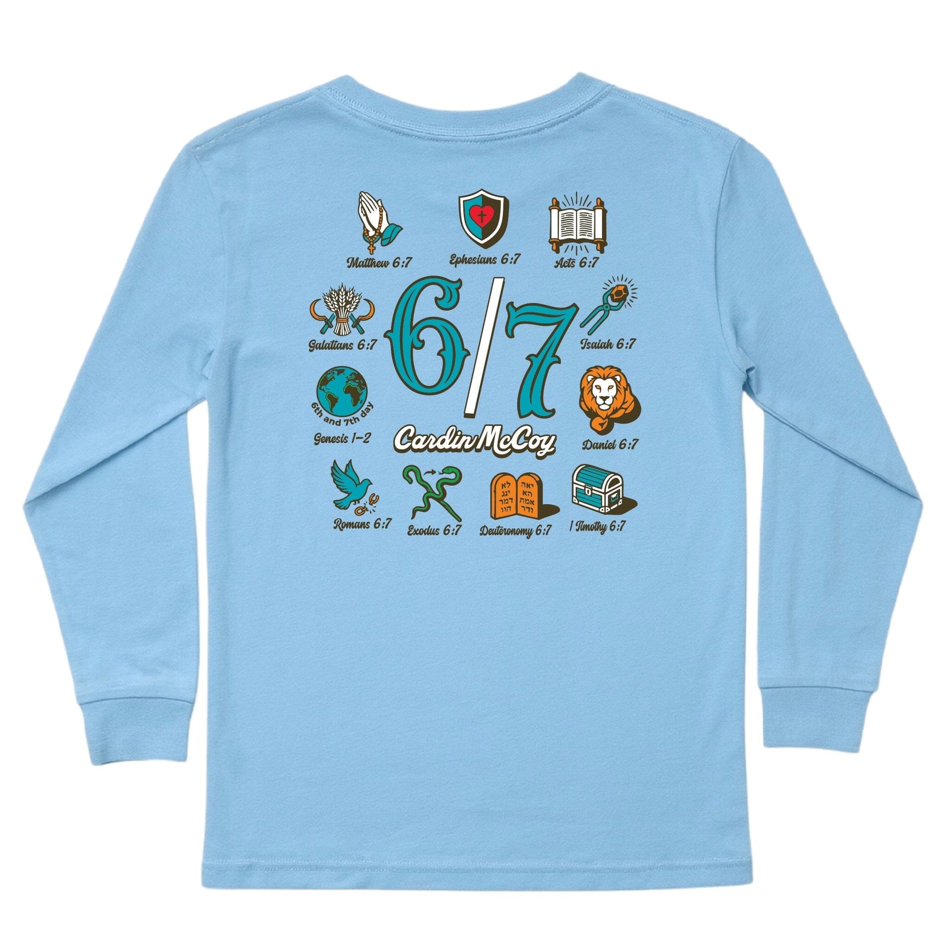 Kids' 6/7 Long-Sleeve Tee Long Sleeve T-Shirt Cardin McCoy Light Blue XXS (2/3) Pocket