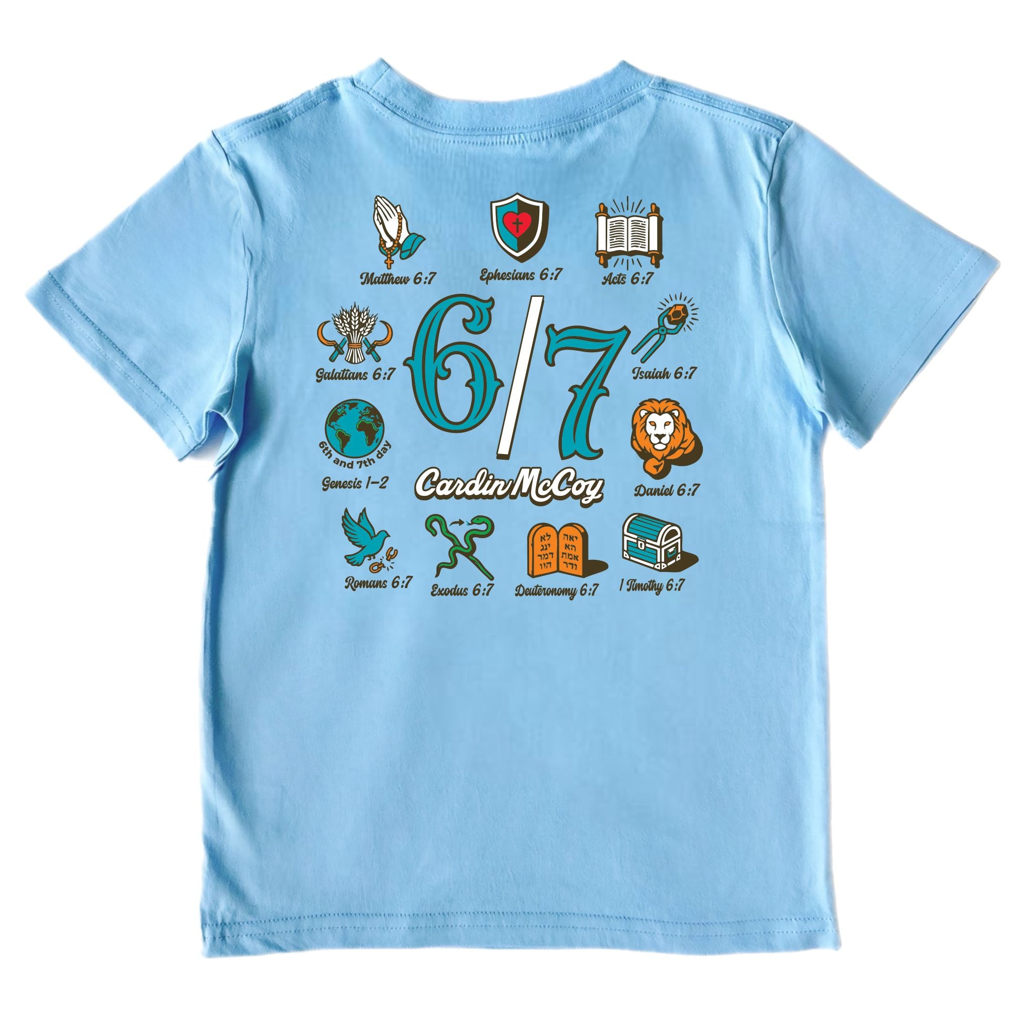 Kids' 6/7 Short-Sleeve Tee Short Sleeve T-Shirt Cardin McCoy Light Blue XXS (2/3) Pocket