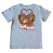 Kids' Aim For The Heart Short-Sleeve Tee Short Sleeve T-Shirt Cardin McCoy Heather Gray XXS (2/3) Pocket
