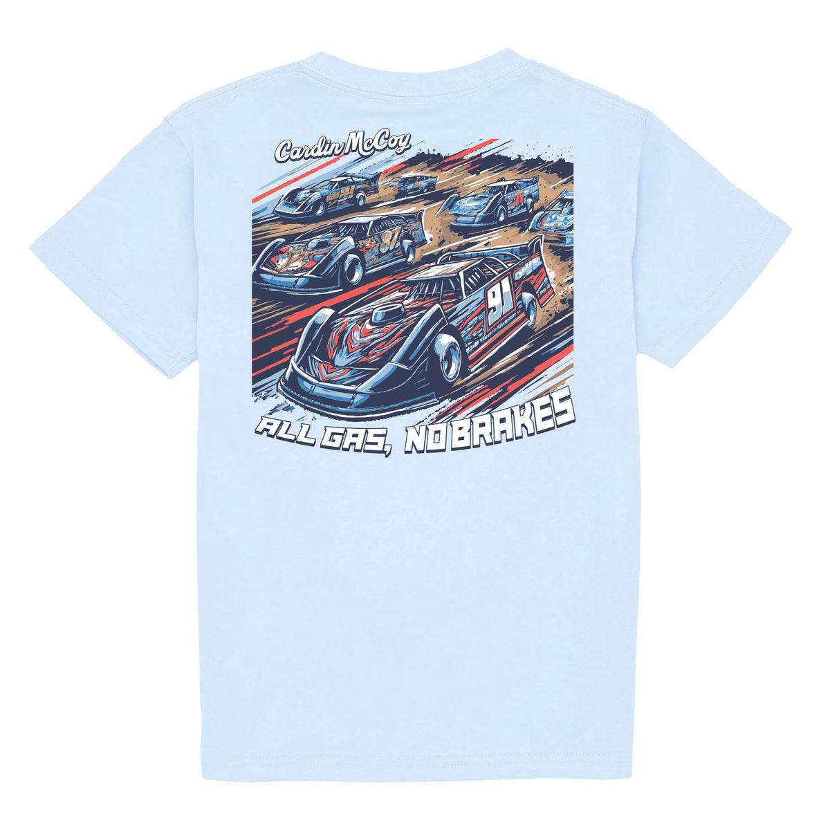 Kids' All Gas Dirt Track Short Sleeve Tee Short Sleeve T-Shirt Cardin McCoy Cool Blue XXS (2/3) No Pocket