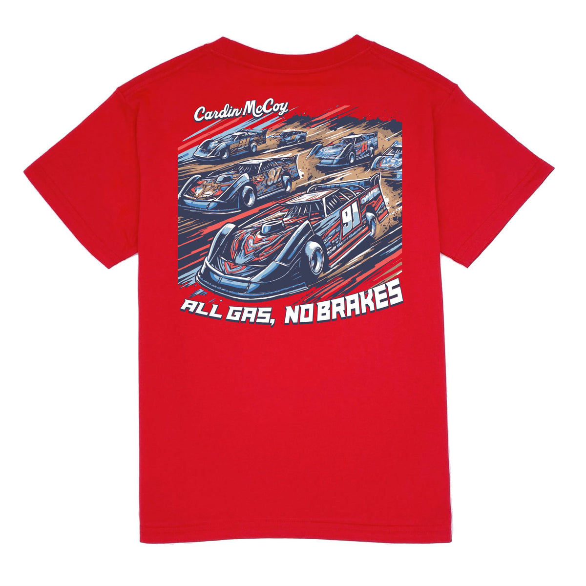 Kids' All Gas Dirt Track Short Sleeve Tee Short Sleeve T-Shirt Cardin McCoy Red M (8) Pocket