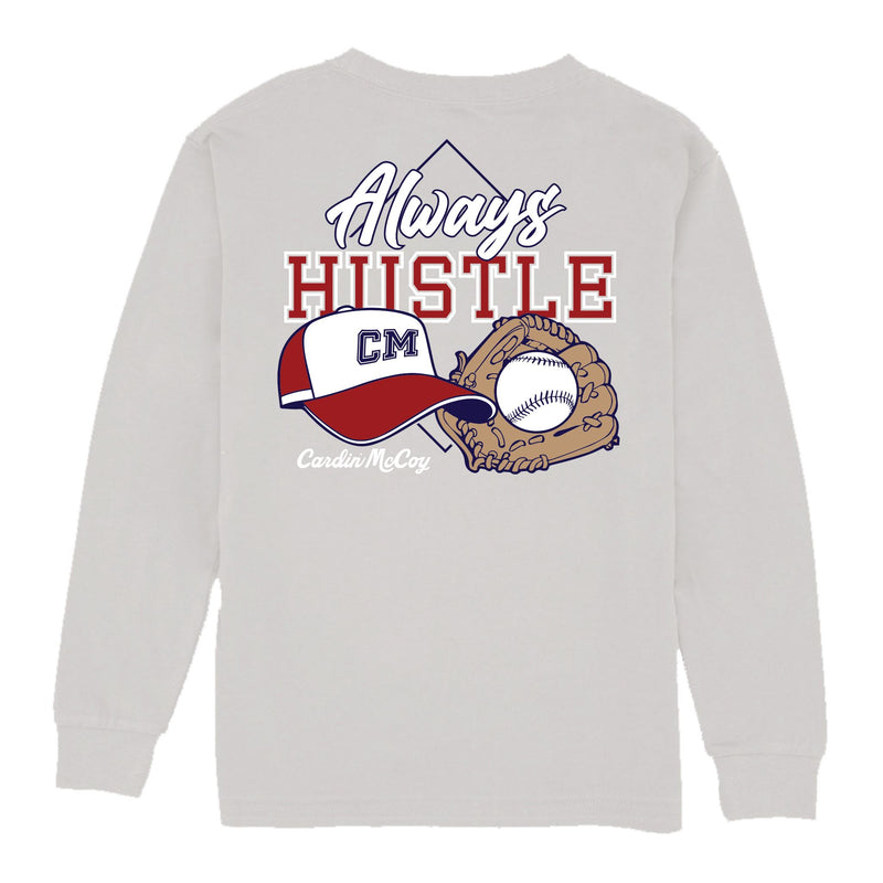 Kids' Always Hustle Long-Sleeve Tee Long Sleeve T-Shirt Cardin McCoy Ice Gray XXS (2/3) Pocket