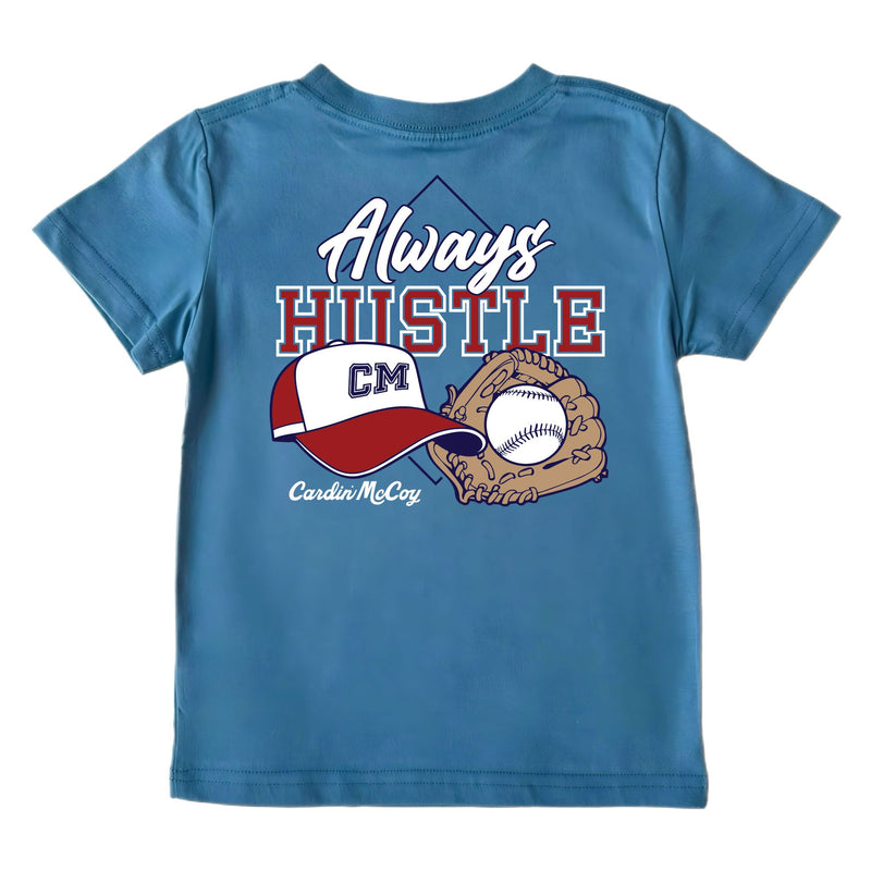 Kids' Always Hustle Short-Sleeve Tee Short Sleeve T-Shirt Cardin McCoy Blue XS (4/5) Pocket