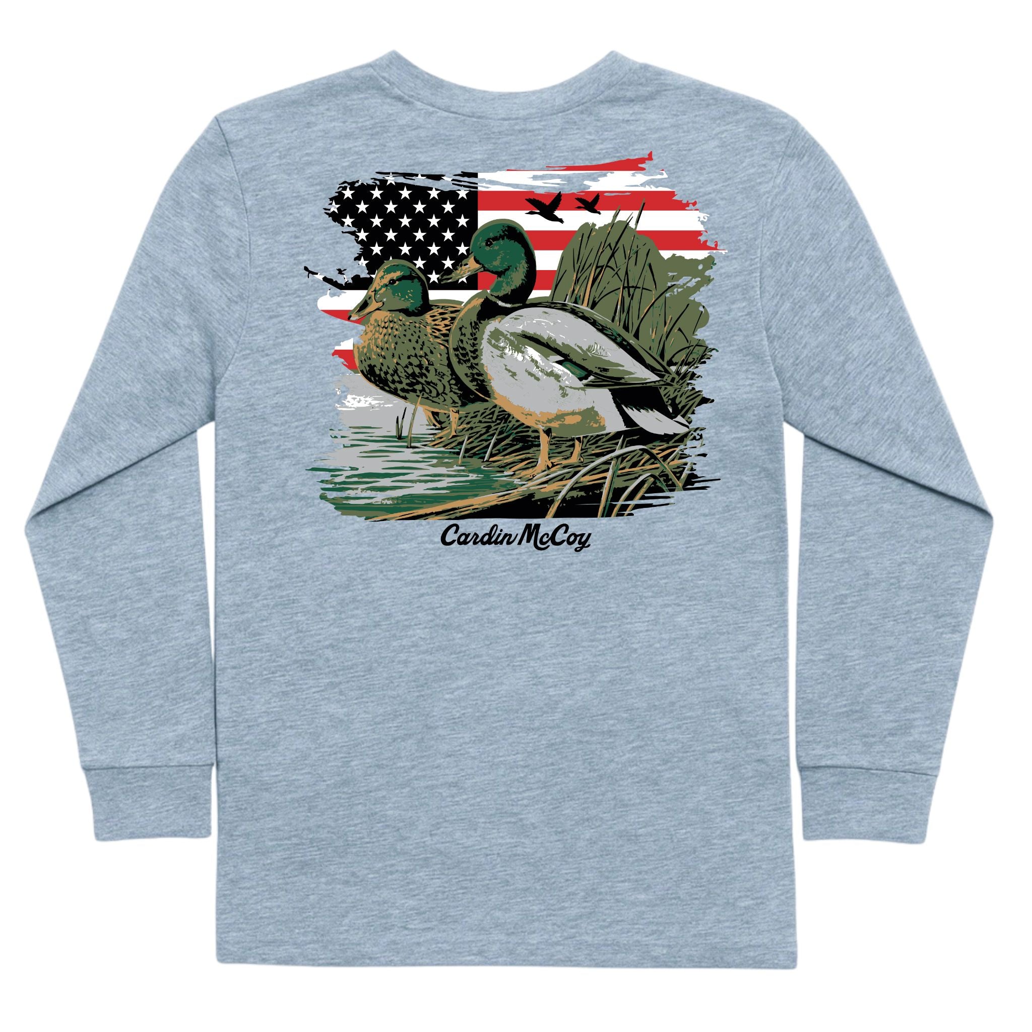 Kids' American Mallard Long-Sleeve Tee Long Sleeve T-Shirt Cardin McCoy Heather Gray XXS (2/3) Pocket
