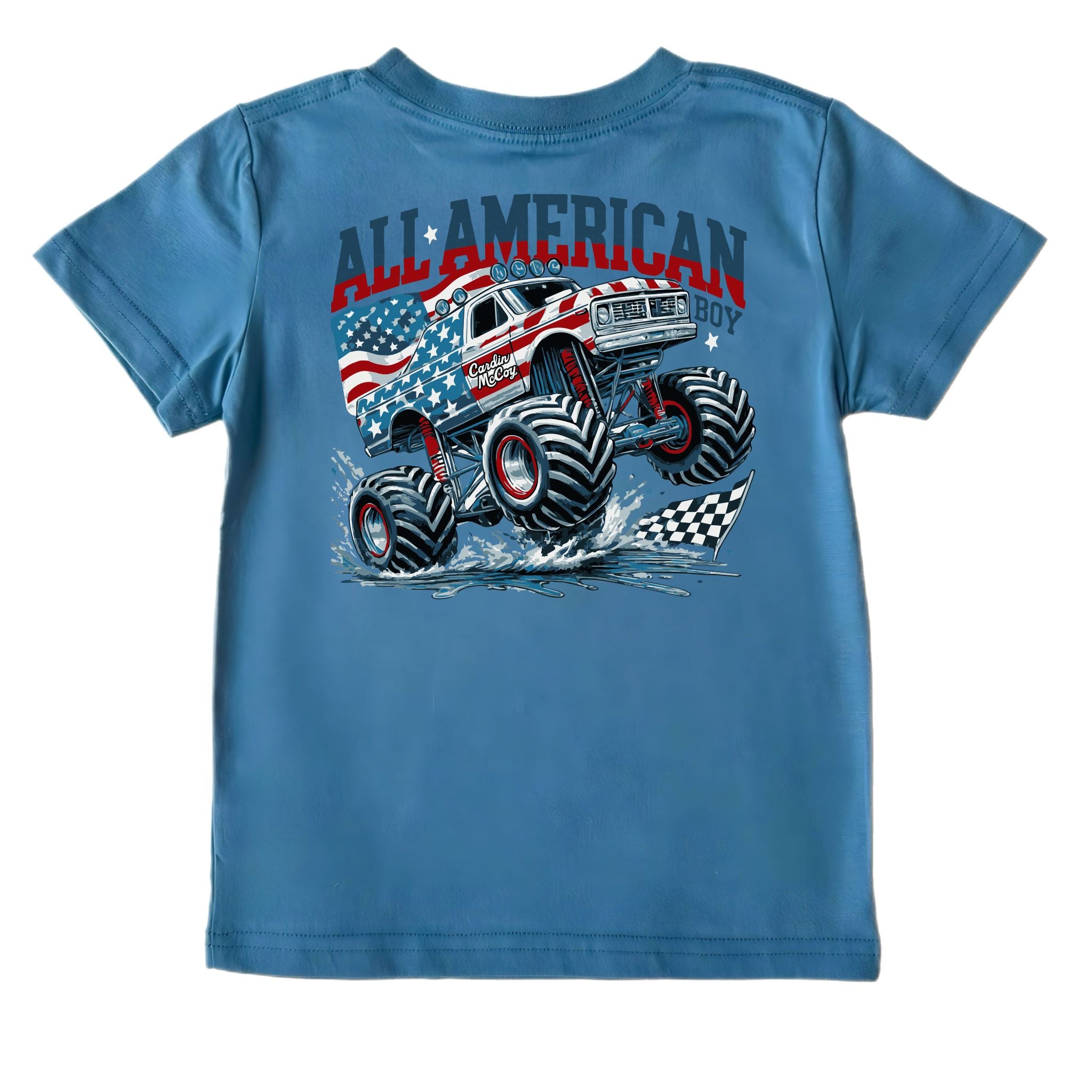 Kids' American Monster Truck Short-Sleeve Tee Short Sleeve T-Shirt Cardin McCoy Blue XXS (2/3) Pocket