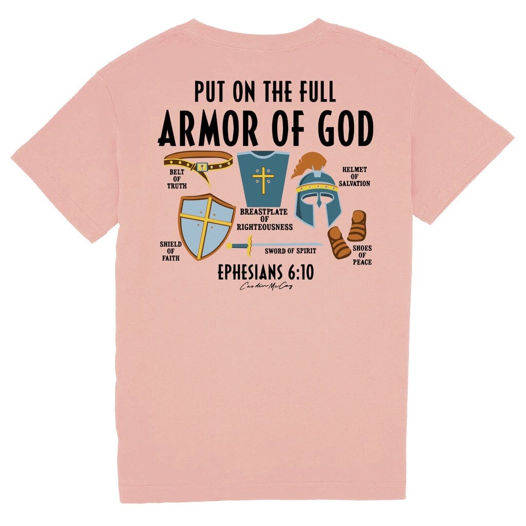 Kids' Armor of God Short Sleeve Pocket Tee Short Sleeve T-Shirt Cardin McCoy Rose Tan XXS (2/3) 