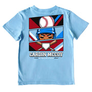Kids' Baseball Grid Short-Sleeve Tee Short Sleeve T-Shirt Cardin McCoy Light Blue XXS (2/3) Pocket
