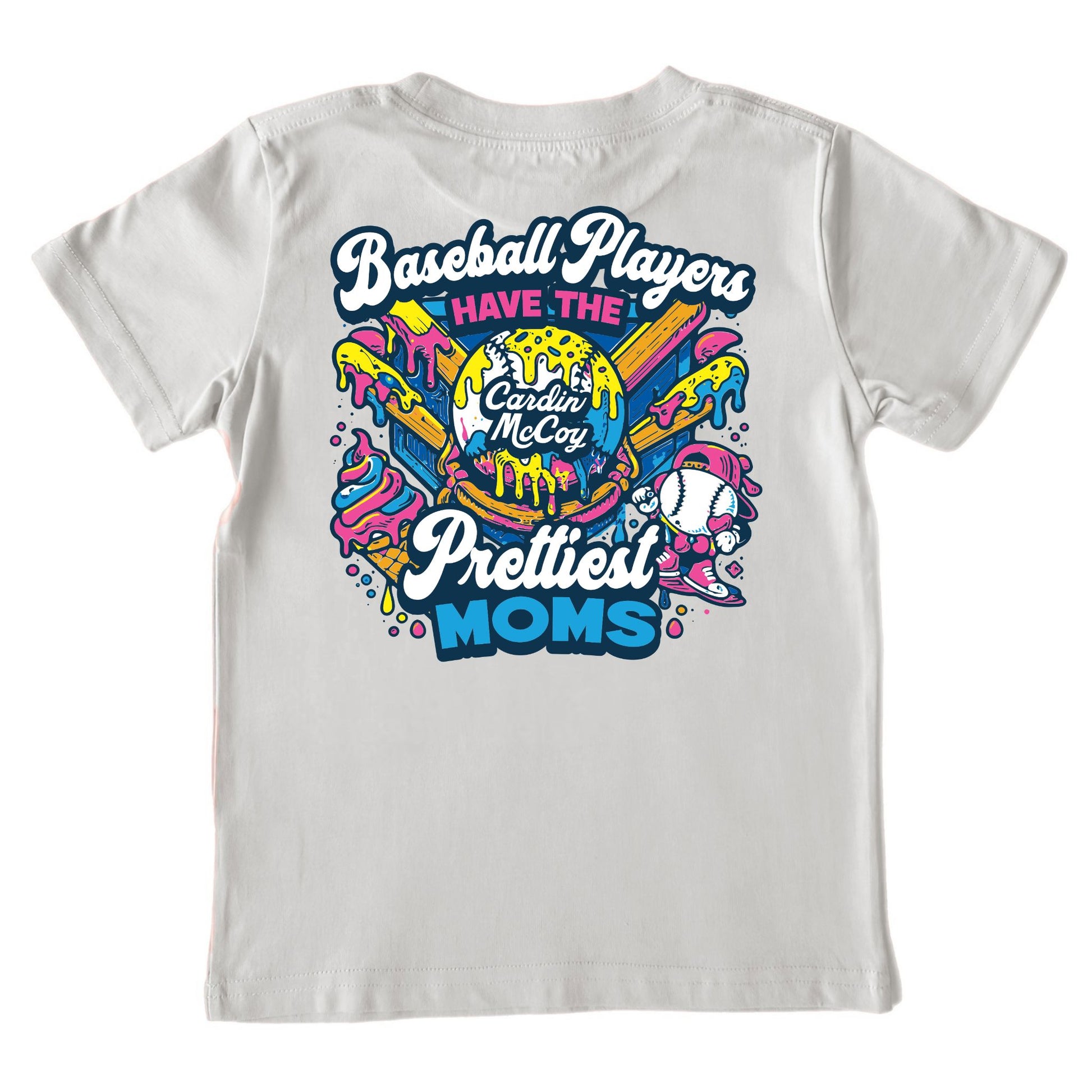 Kids' Baseball Moms Performance Short-Sleeve Tee Short Sleeve T-Shirt Cardin McCoy Gray Mist XXS (2/3) Performance