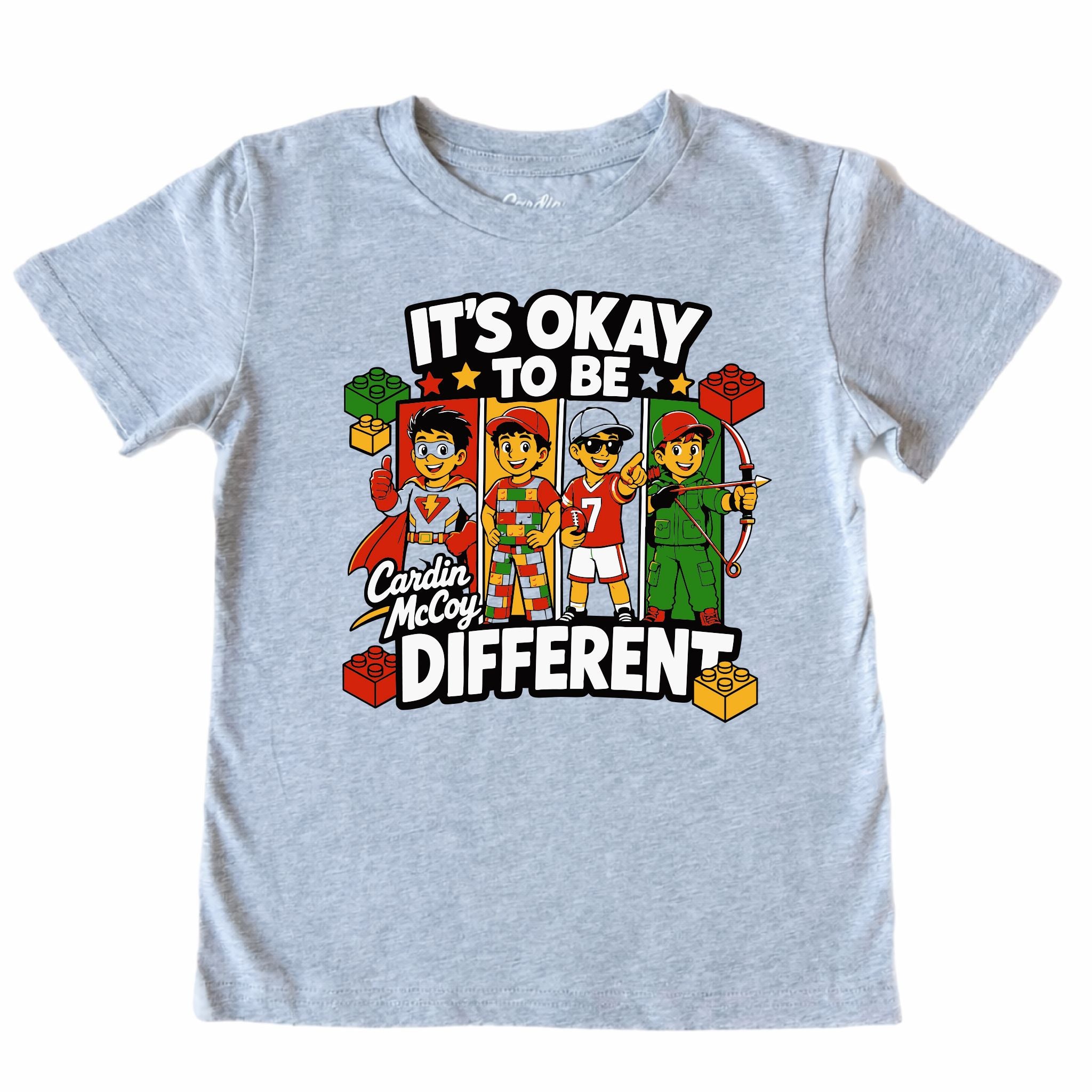 Kids' Be Different Front Design Short-Sleeve Tee Short Sleeve T-Shirt Cardin McCoy Heather Gray XXS (2/3) Front