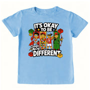 Kids' Be Different Front Design Short-Sleeve Tee Short Sleeve T-Shirt Cardin McCoy Light Blue XXS (2/3) Front