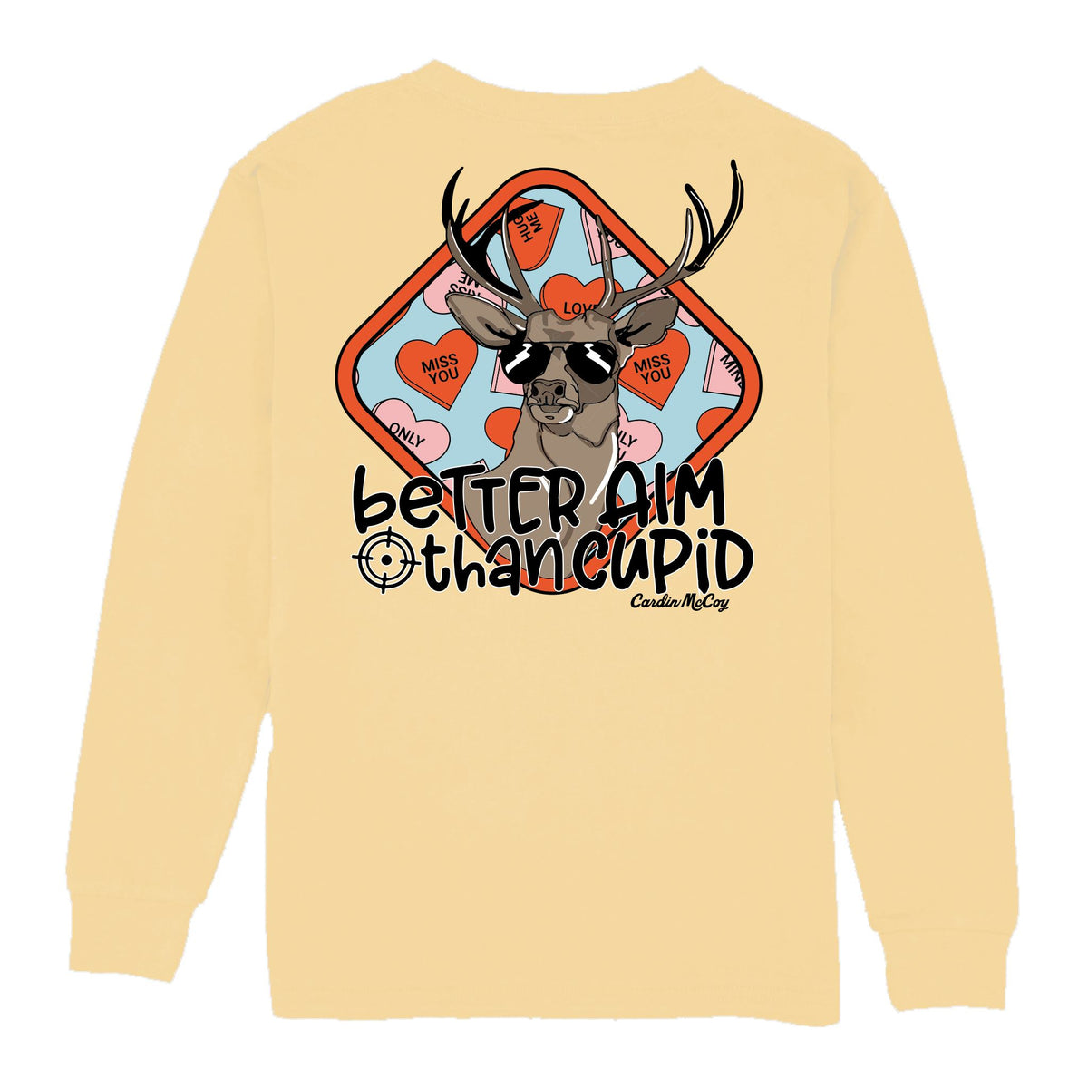 Kids' Better Aim Than Cupid Long-Sleeve Tee Long Sleeve T-Shirt Cardin McCoy Butter XXS (2/3) Pocket