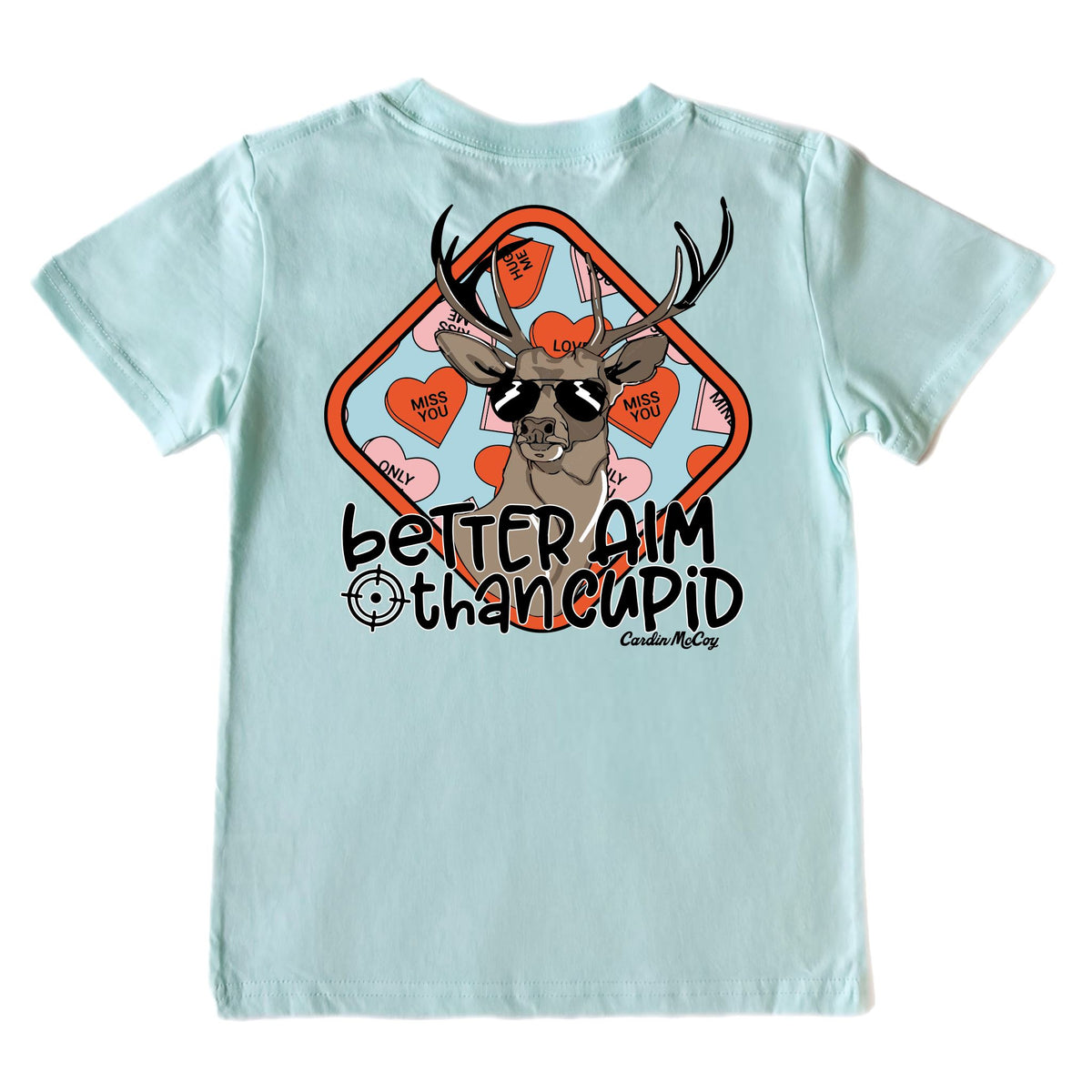 Kids' Better Aim Than Cupid Short-Sleeve Tee Short Sleeve T-Shirt Cardin McCoy Blue Mint XXS (2/3) Pocket