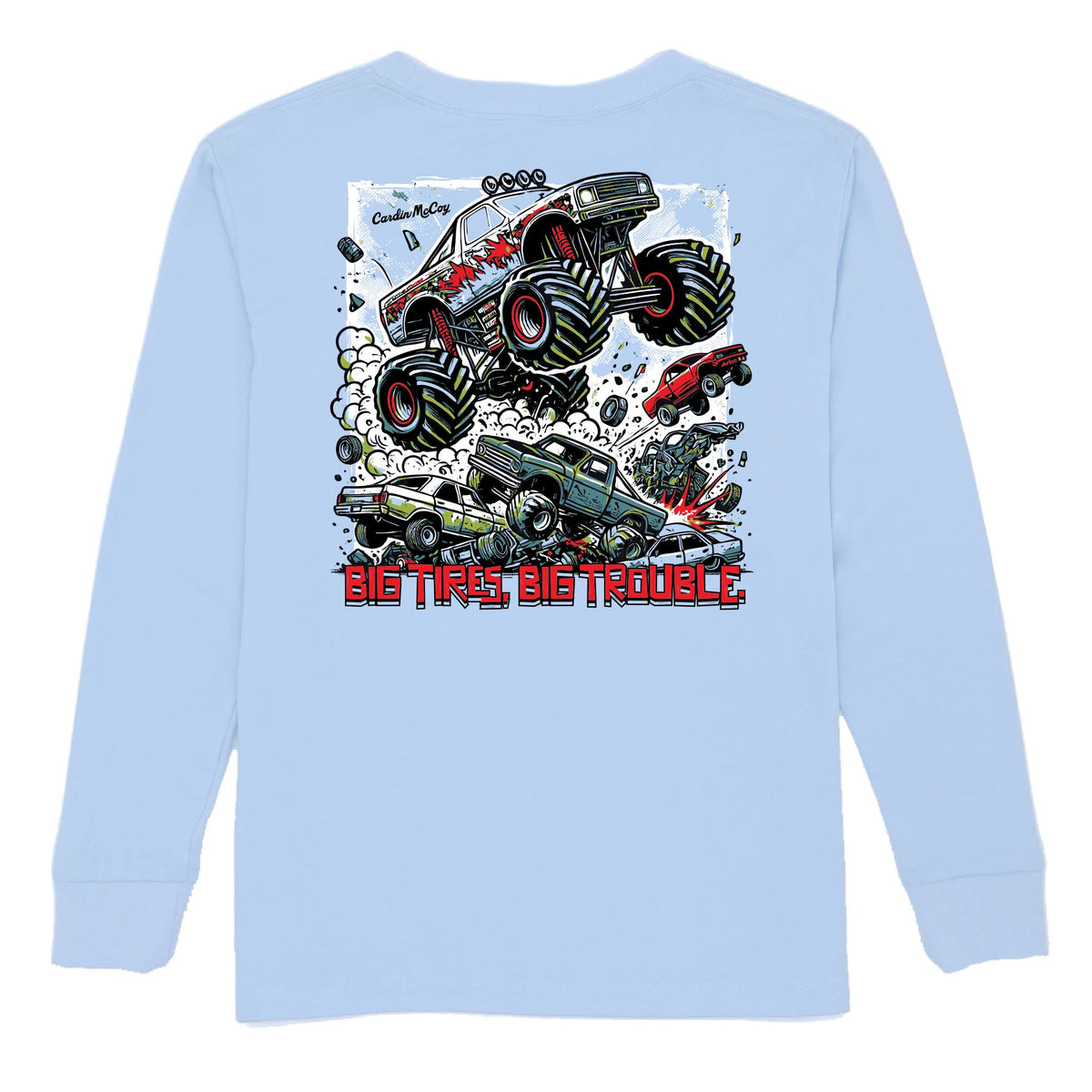 Kids' Big Tires Long-Sleeve Tee Long Sleeve T-Shirt Cardin McCoy Light Blue XXS (2/3) Pocket