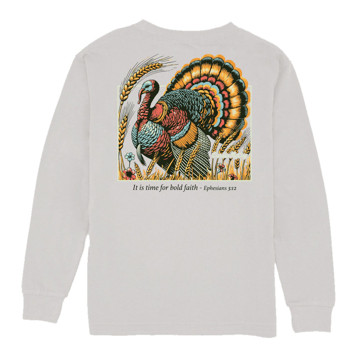 Kids' Bold Faith Long-Sleeve Tee Long Sleeve T-Shirt Cardin McCoy Ice Gray XXS (2/3) Pocket