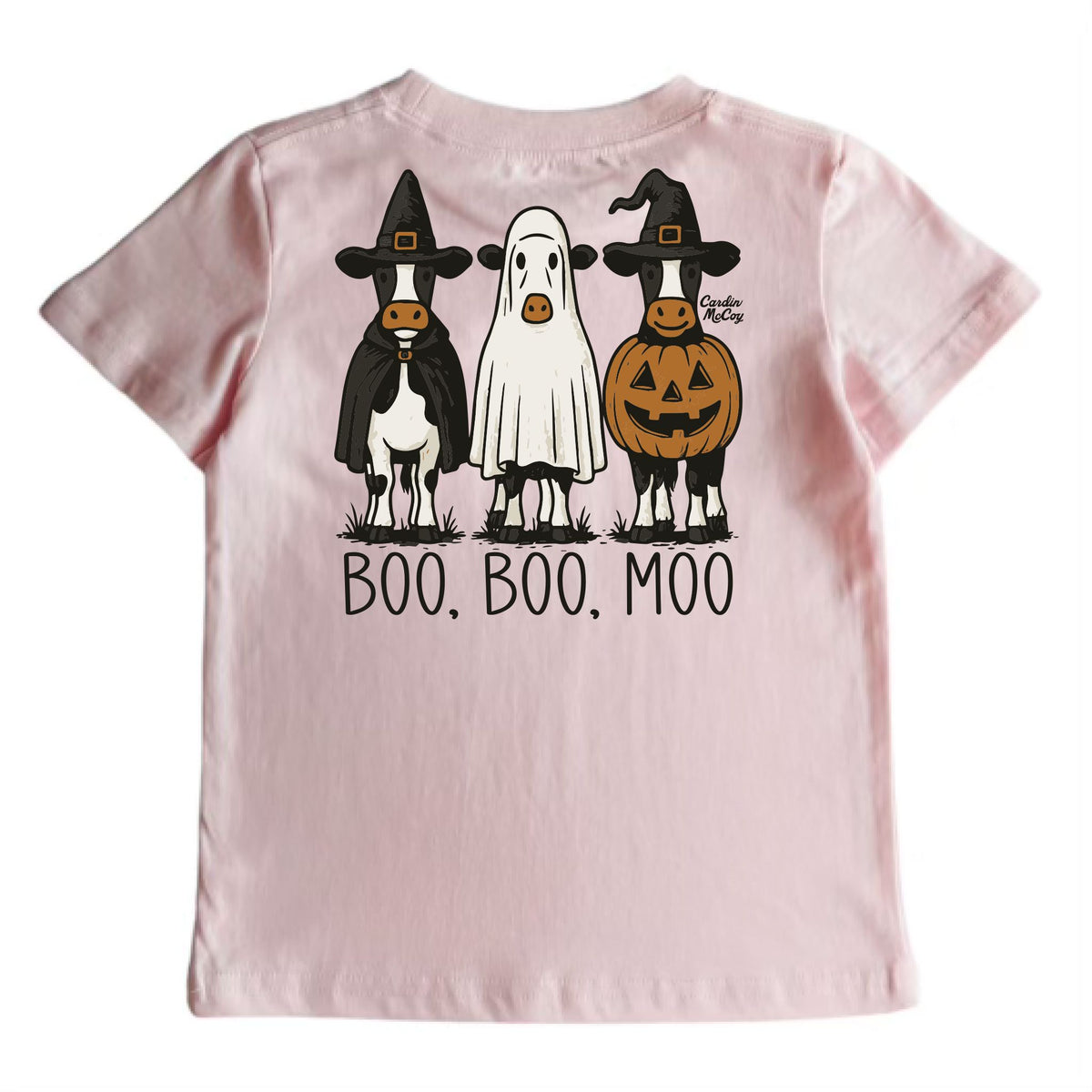 Kids' Boo, Boo, Moo Short-Sleeve Tee Short Sleeve T-Shirt Cardin McCoy Light Pink XXS (2/3) Pocket