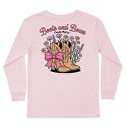 Kids' Boots & Bows Long-Sleeve Tee Long Sleeve T-Shirt Cardin McCoy Light Pink XXS (2/3) Pocket