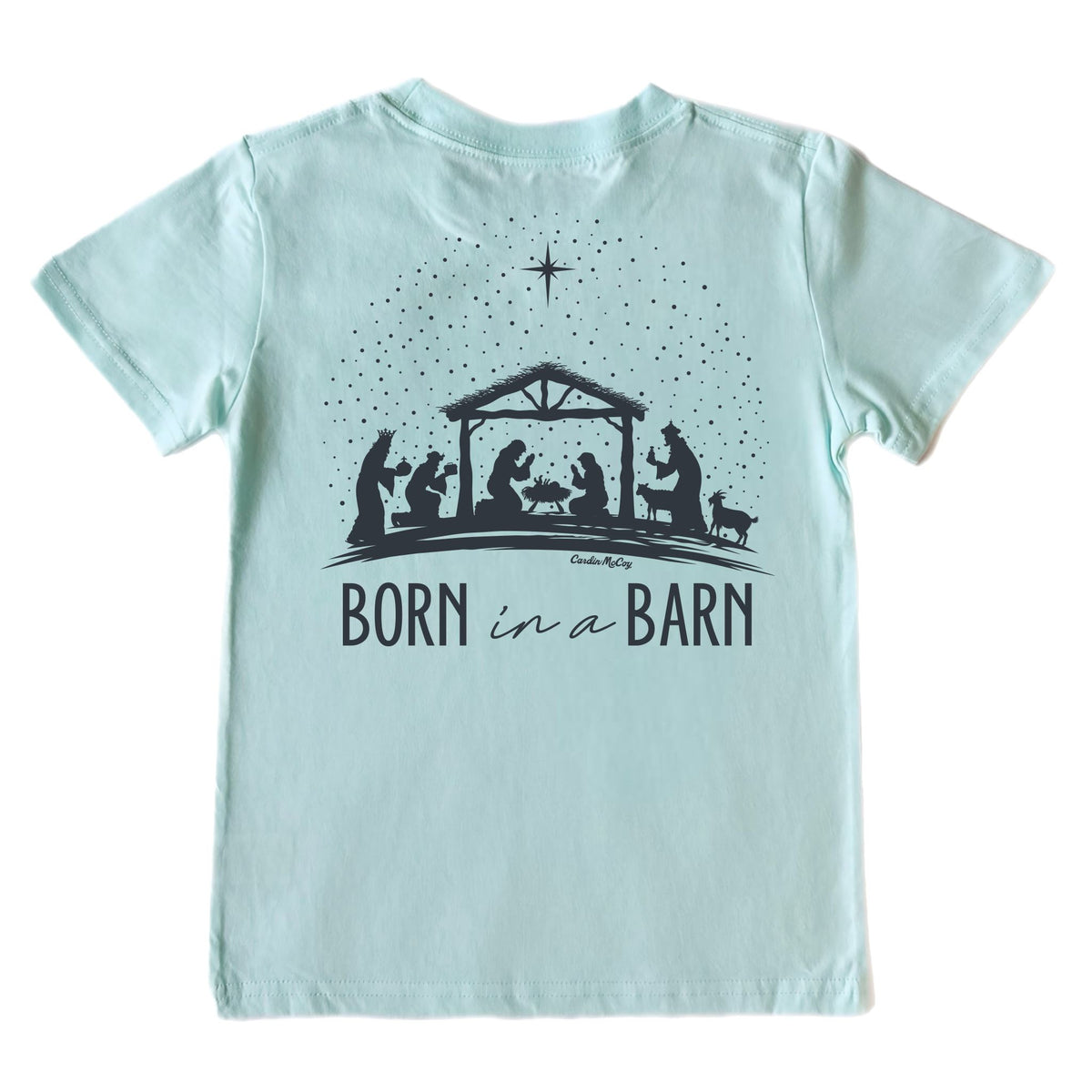 Kids' Born in a Barn Short-Sleeve Tee Short Sleeve T-Shirt Cardin McCoy Blue Mint XXS (2/3) Pocket