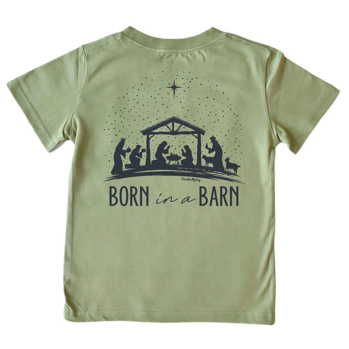 Kids' Born in a Barn Short-Sleeve Tee Short Sleeve T-Shirt Cardin McCoy Light Olive XXS (2/3) Pocket