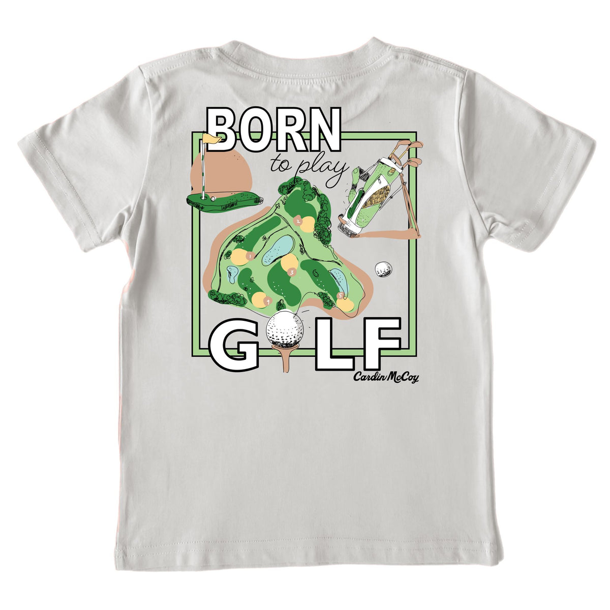 Kids' Born to Golf Short-Sleeve Tee Short Sleeve T-Shirt Cardin McCoy Ice Gray XXS (2/3) Pocket