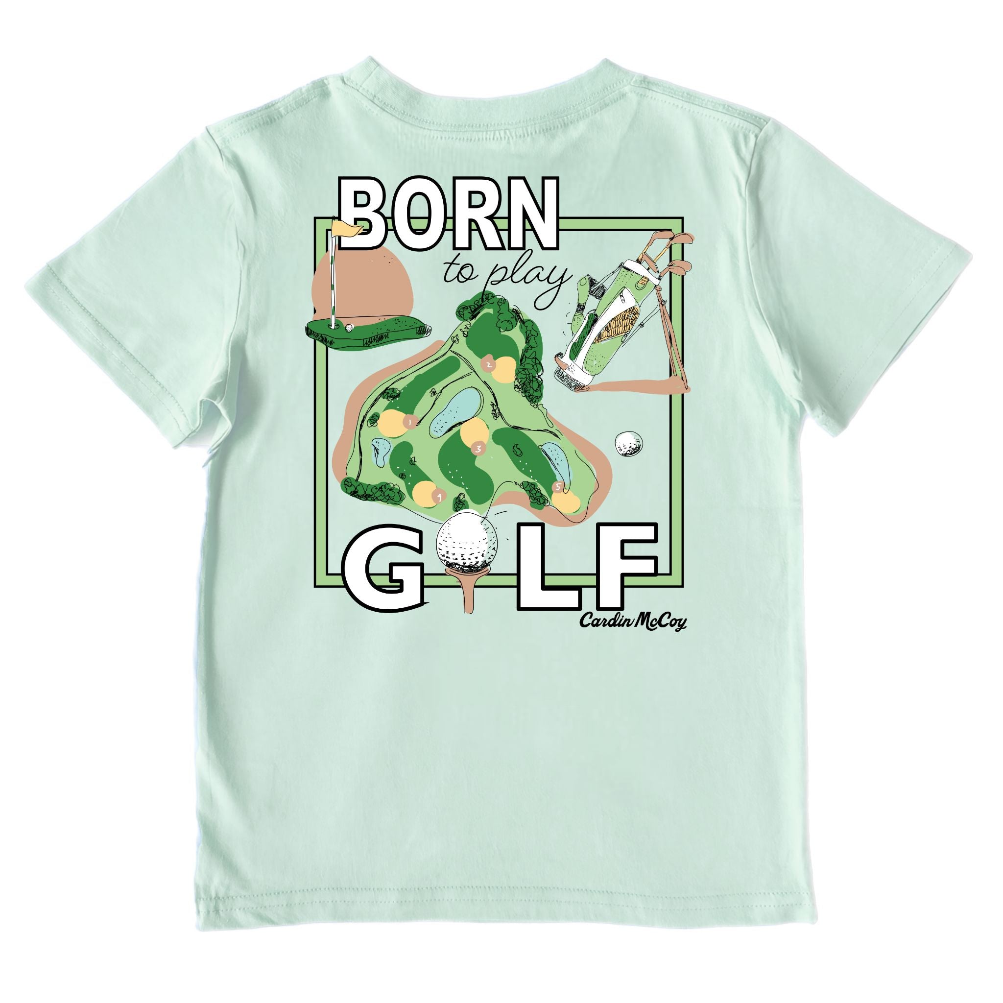 Kids' Born to Play Golf Performance Short-Sleeve Tee Short Sleeve T-Shirt Cardin McCoy Surf Spray XXS (2/3) Performance