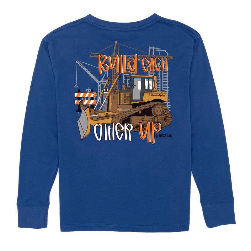 Kids' Build Each Other Up Long-Sleeve Tee Long Sleeve T-Shirt Cardin McCoy Blue XXS (2/3) Pocket