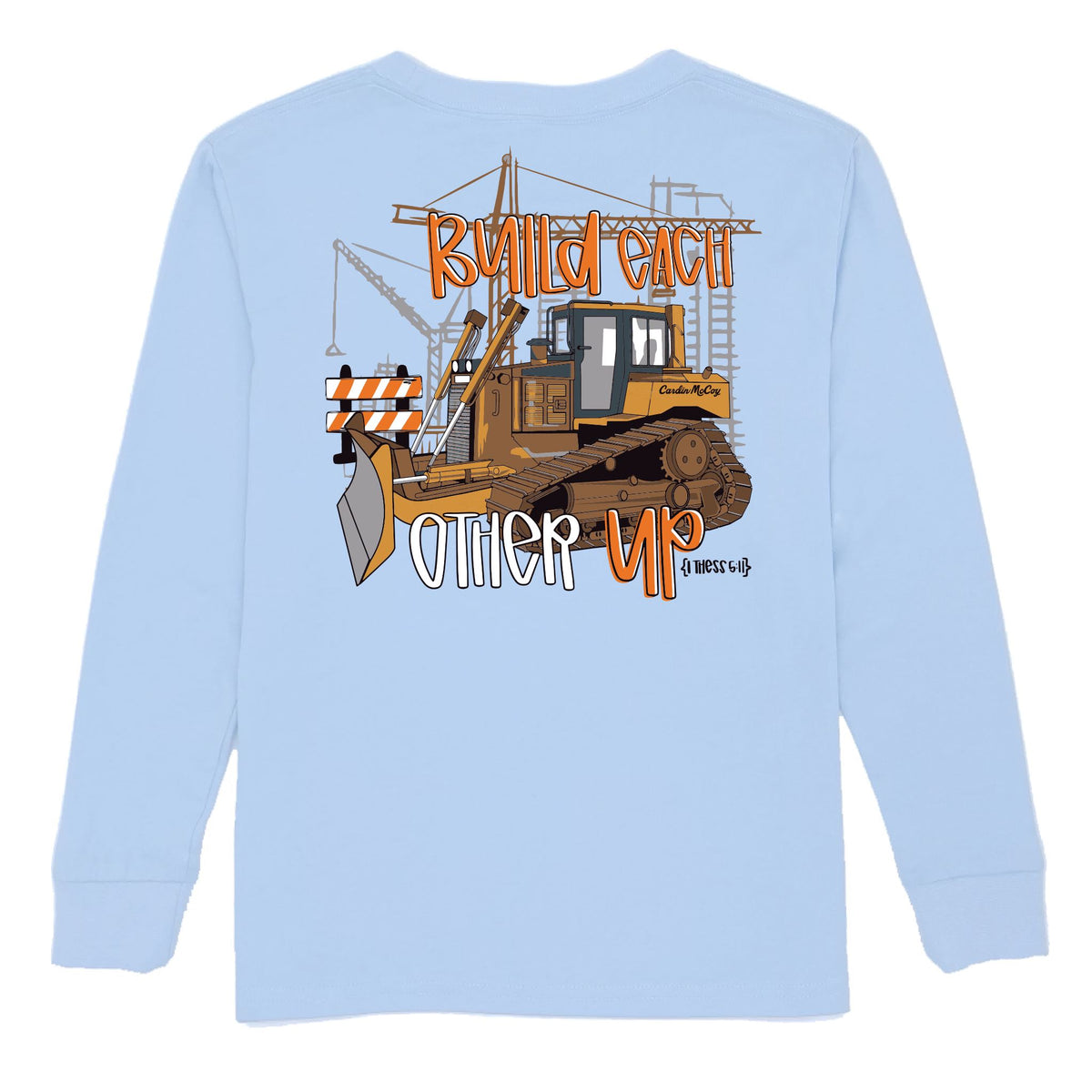 Kids' Build Each Other Up Long-Sleeve Tee Long Sleeve T-Shirt Cardin McCoy Light Blue XXS (2/3) Pocket