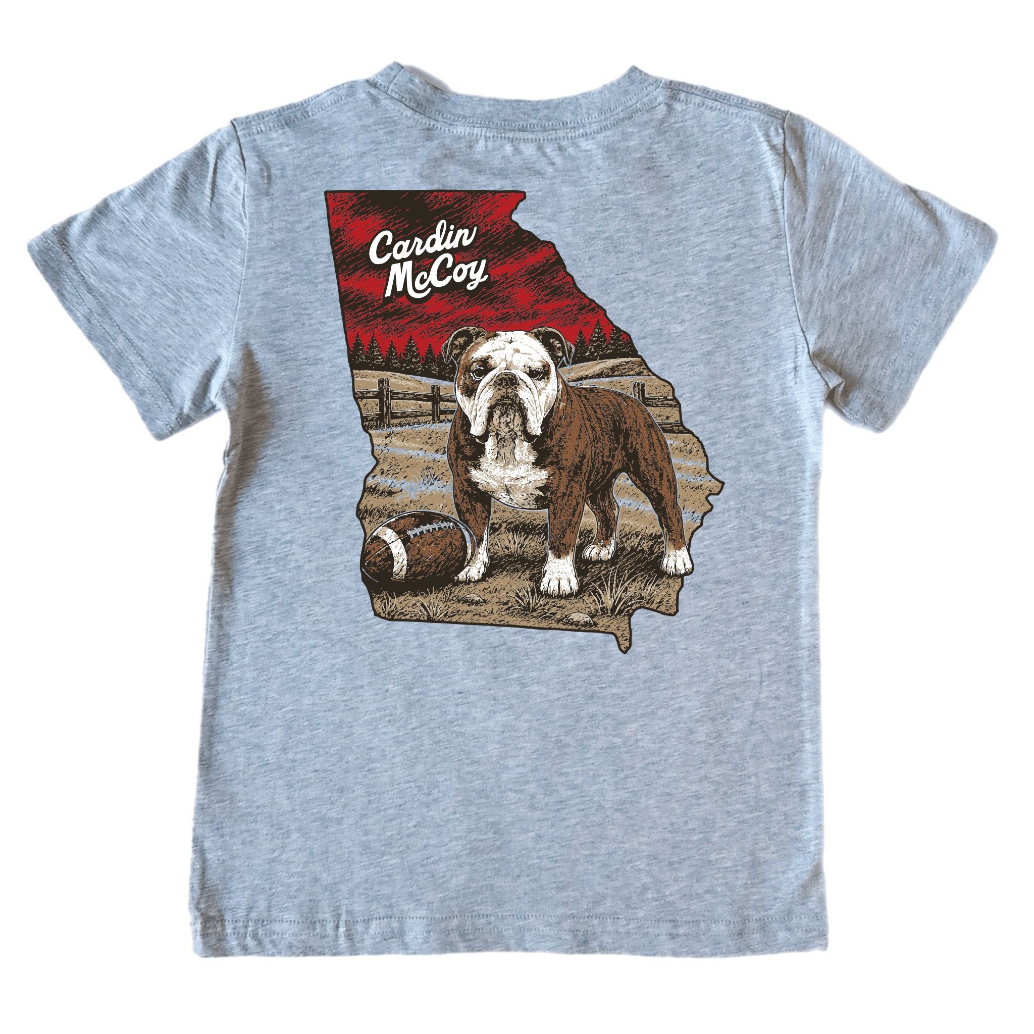 Kids' Bulldog Football Short-Sleeve Tee Short Sleeve T-Shirt Cardin McCoy Heather Gray XXS (2/3) Pocket