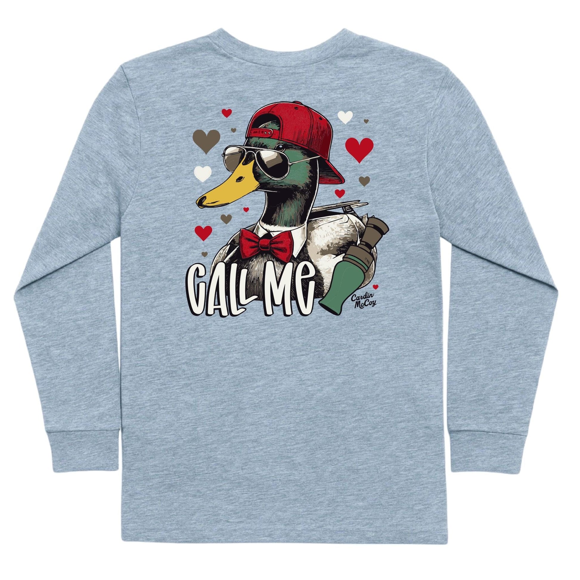 Kids' Call Me Long-Sleeve Tee Long Sleeve T-Shirt Cardin McCoy Heather Gray XXS (2/3) Pocket