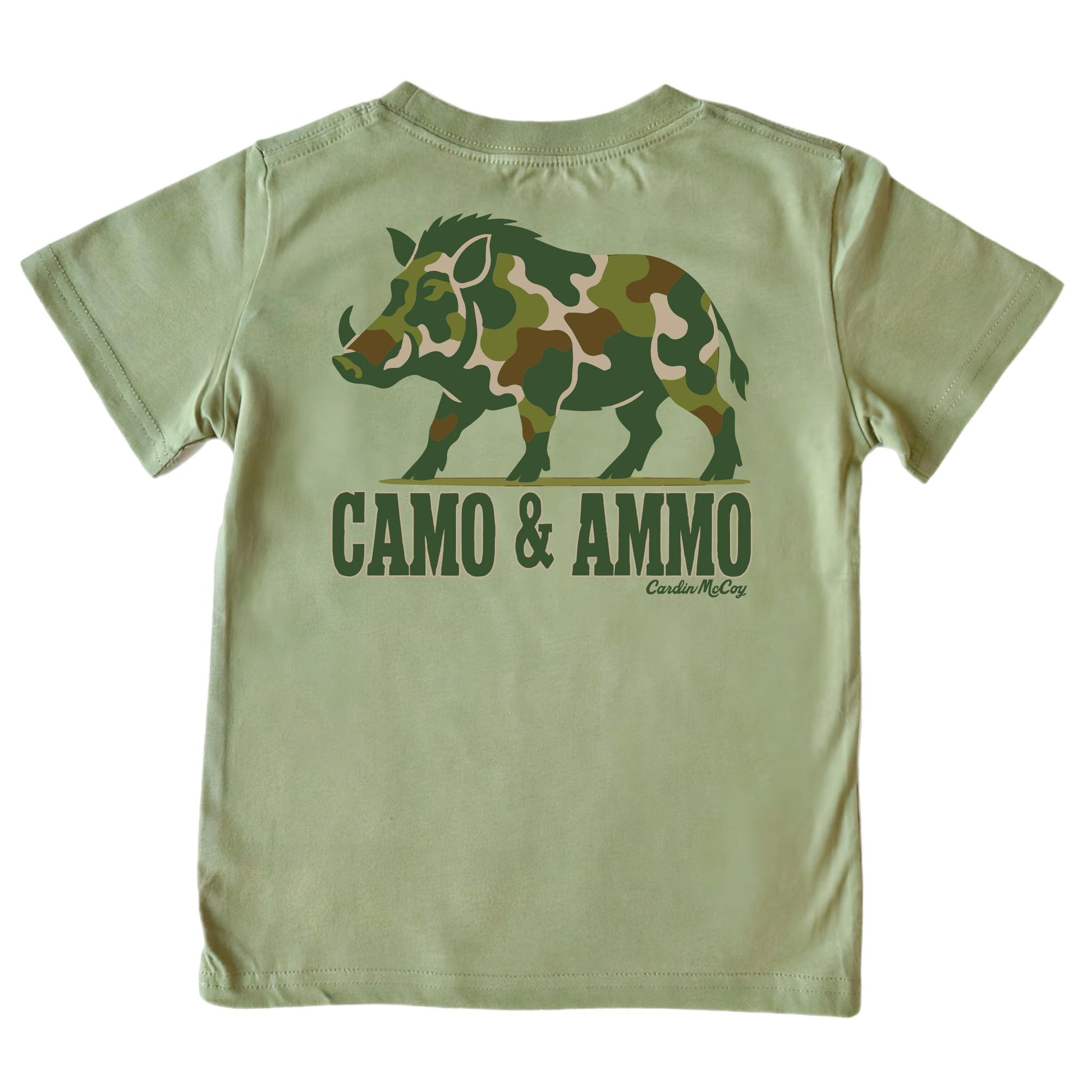 Kids' Camo and Ammo Short-Sleeve Tee Short Sleeve T-Shirt Cardin McCoy Light Olive XXS (2/3) Pocket