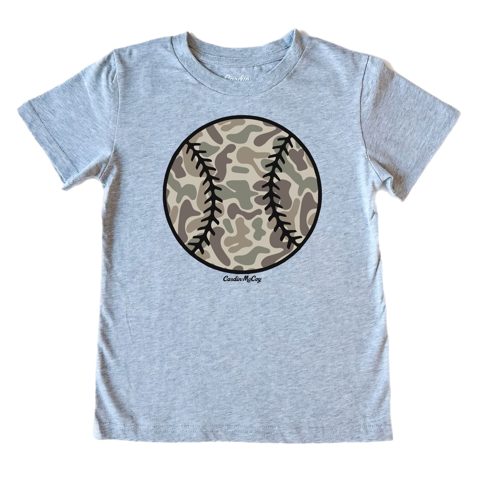 Kids' Camo Baseball Front Short-Sleeve Tee Short Sleeve T-Shirt Cardin McCoy Heather Gray XXS (2/3) Front