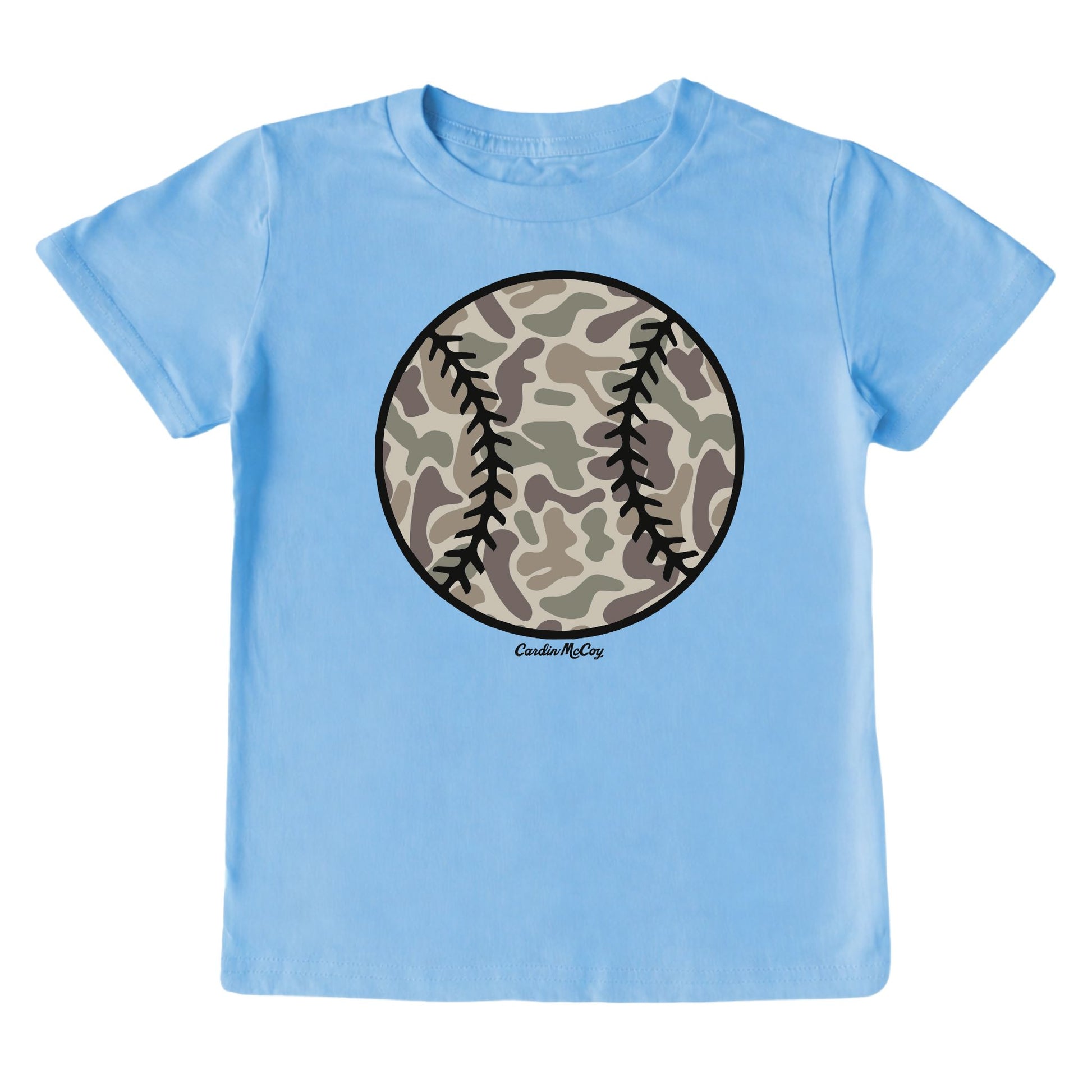 Kids' Camo Baseball Front Short-Sleeve Tee Short Sleeve T-Shirt Cardin McCoy Light Blue XXS (2/3) Front