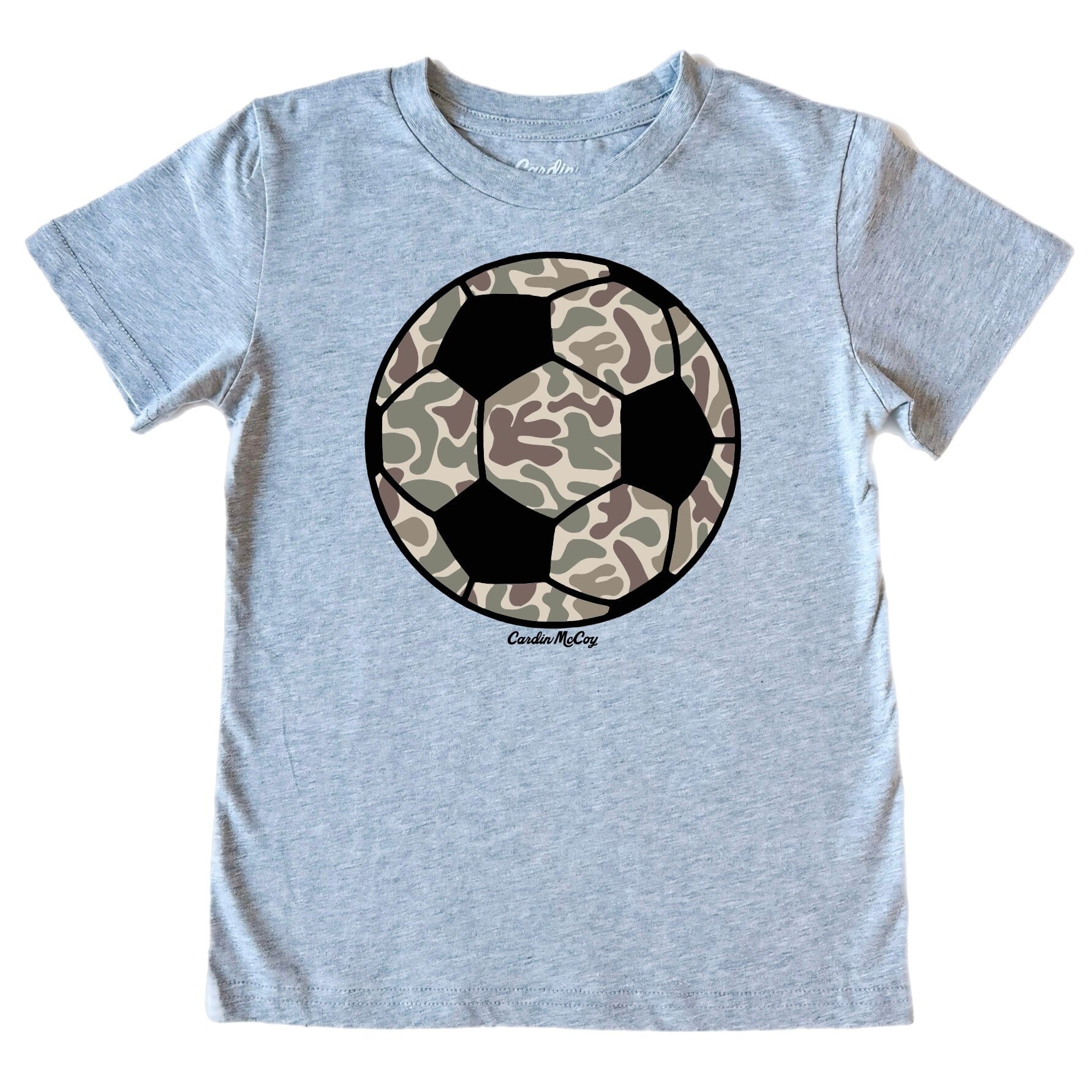 Kids' Camo Soccer Front Short-Sleeve Tee Short Sleeve T-Shirt Cardin McCoy Heather Gray XXS (2/3) Front