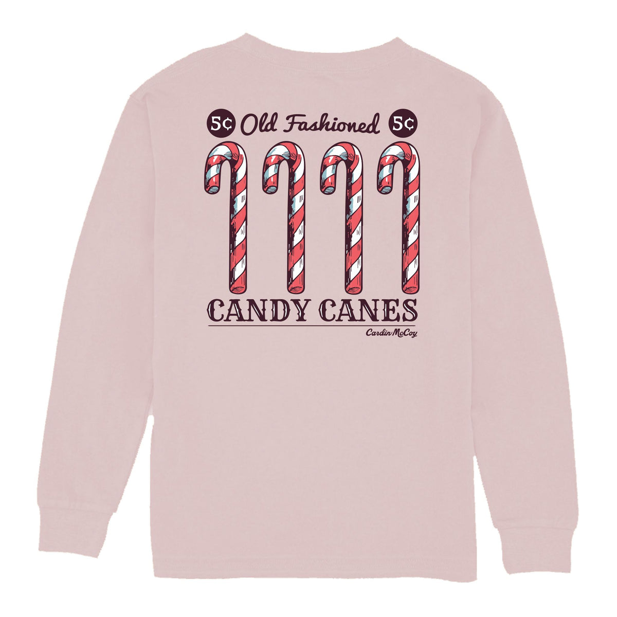 Kids' Candy Cane Co. Long-Sleeve Tee Long Sleeve T-Shirt Cardin McCoy Light Pink XXS (2/3) Pocket