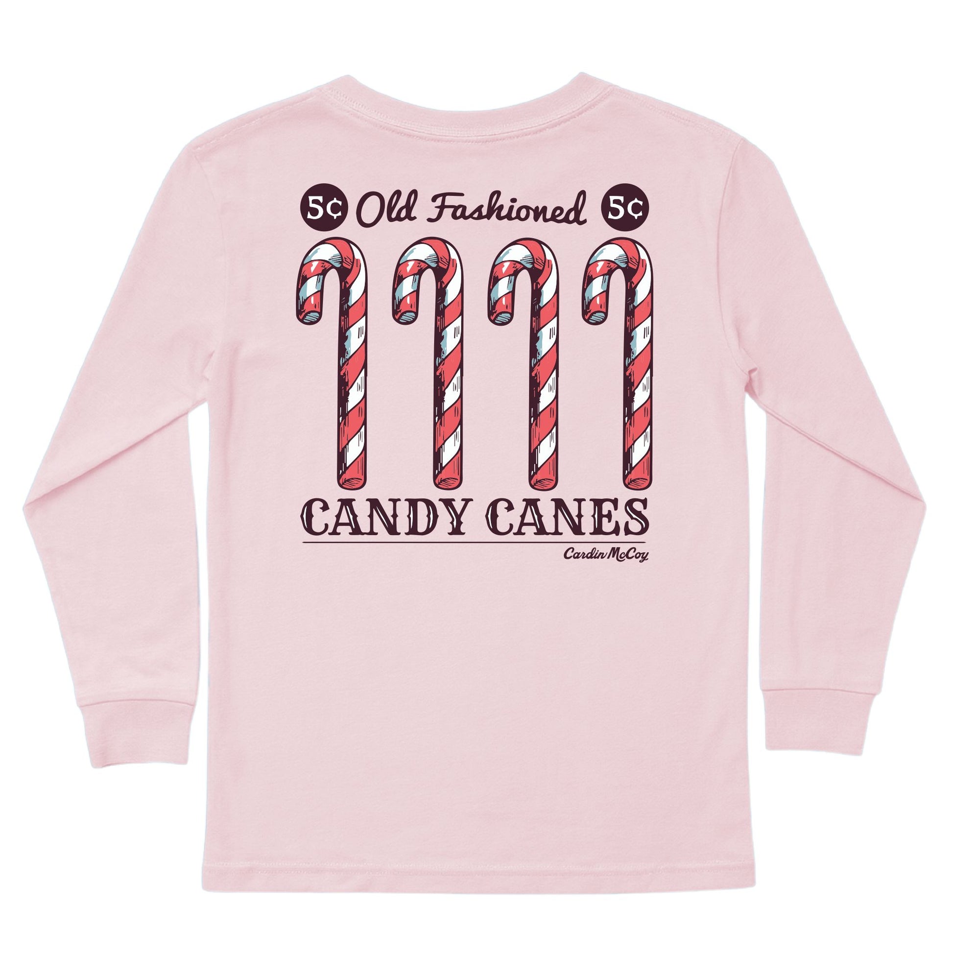 Kids' Candy Cane Co. Long-Sleeve Tee Long Sleeve T-Shirt Cardin McCoy Light Pink XXS (2/3) Pocket