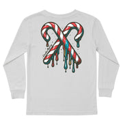 Kids' Candy Cane Drip Long-Sleeve Tee Long Sleeve T-Shirt Cardin McCoy Ice Gray XXS (2/3) Pocket