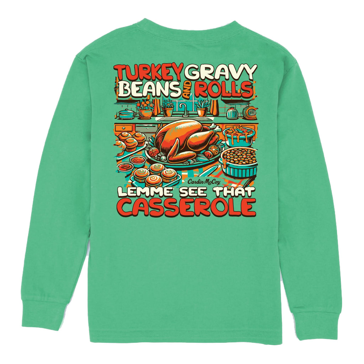 Kids' Casserole Long-Sleeve Tee Long Sleeve T-Shirt Cardin McCoy Green XXS (2/3) Pocket