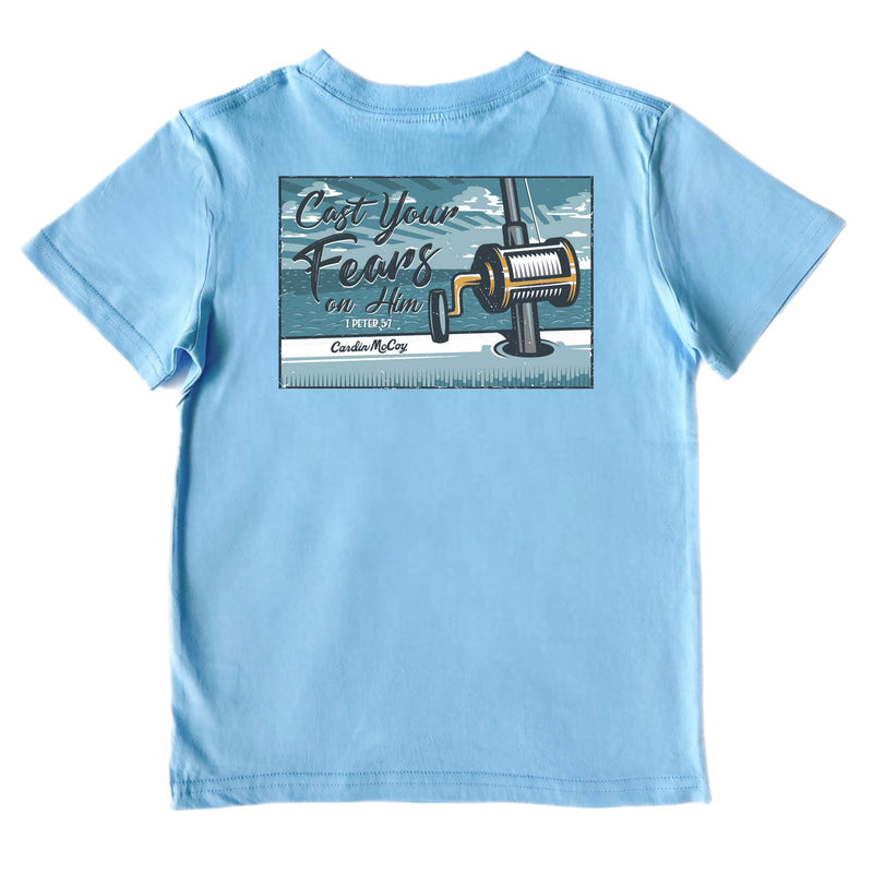Kids' Cast Your Fears Short-Sleeve Tee Short Sleeve T-Shirt Cardin McCoy Light Blue XXS (2/3) Pocket