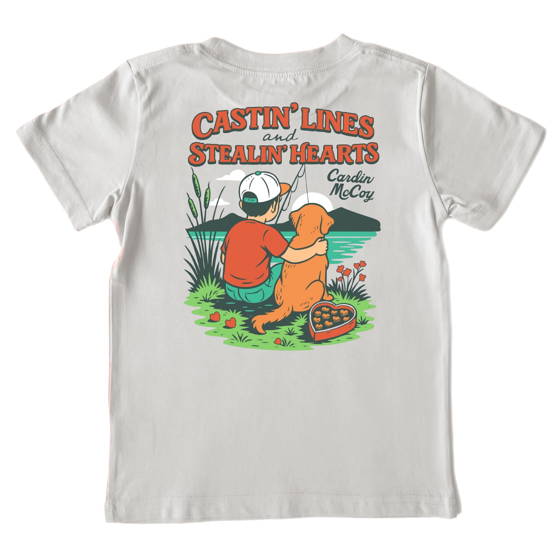 Kids' Castin' Lines & Stealing Hearts Short-Sleeve Tee Short Sleeve T-Shirt Cardin McCoy Ice Gray XXS (2/3) Pocket