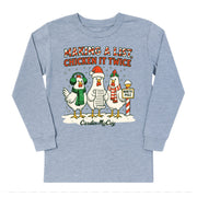 Kids' Chicken It Twice Front Design Long-Sleeve Tee Long Sleeve T-Shirt Cardin McCoy Heather Gray XXS (2/3) Front