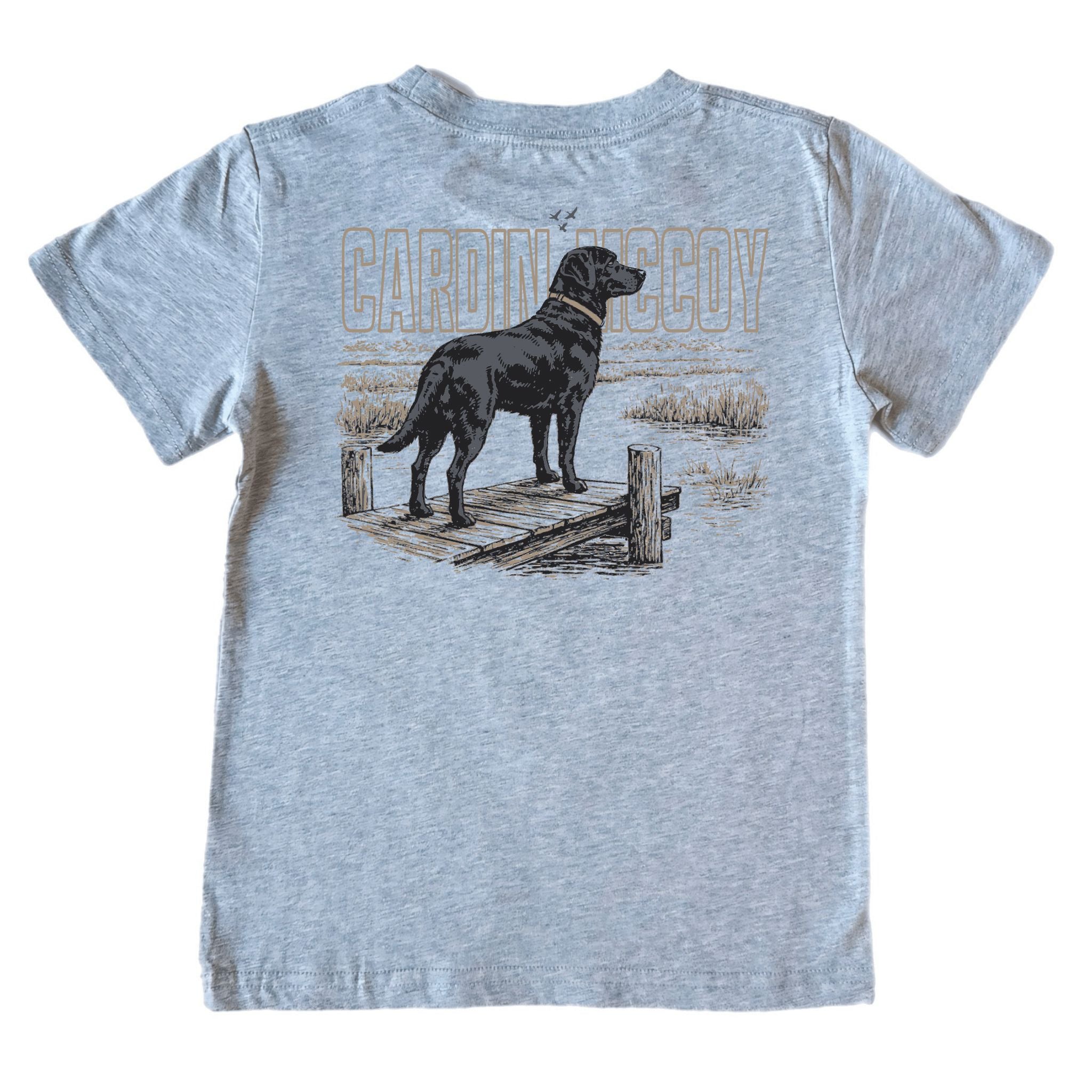 Kids' CM Black Lab Short-Sleeve Tee Short Sleeve T-Shirt Cardin McCoy Heather Gray XXS (2/3) Pocket