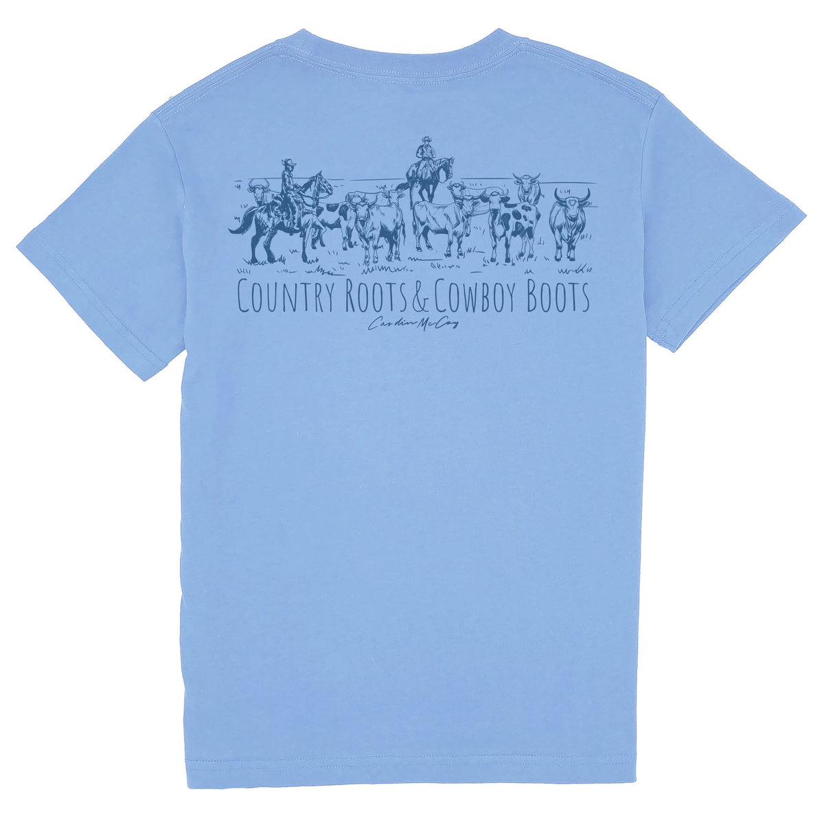 Kids' Country Roots & Cowboy Boots Short Sleeve Tee Short Sleeve T-Shirt Cardin McCoy Carolina Blue XXS (2/3) 