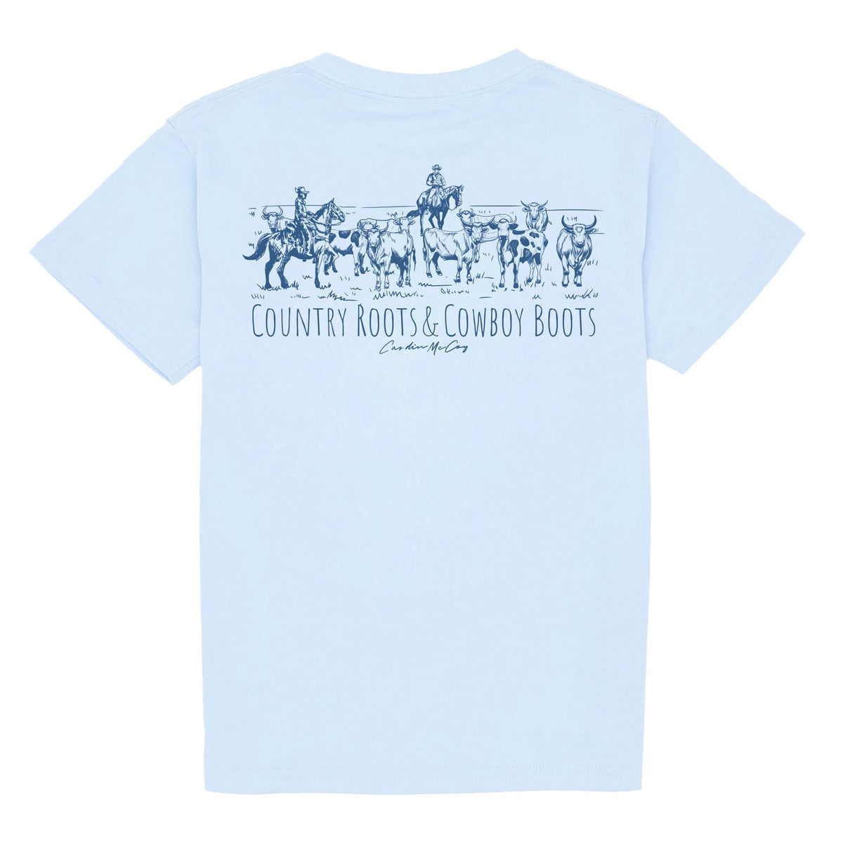 Kids' Country Roots & Cowboy Boots Short Sleeve Tee Short Sleeve T-Shirt Cardin McCoy Cool Blue XXS (2/3) 