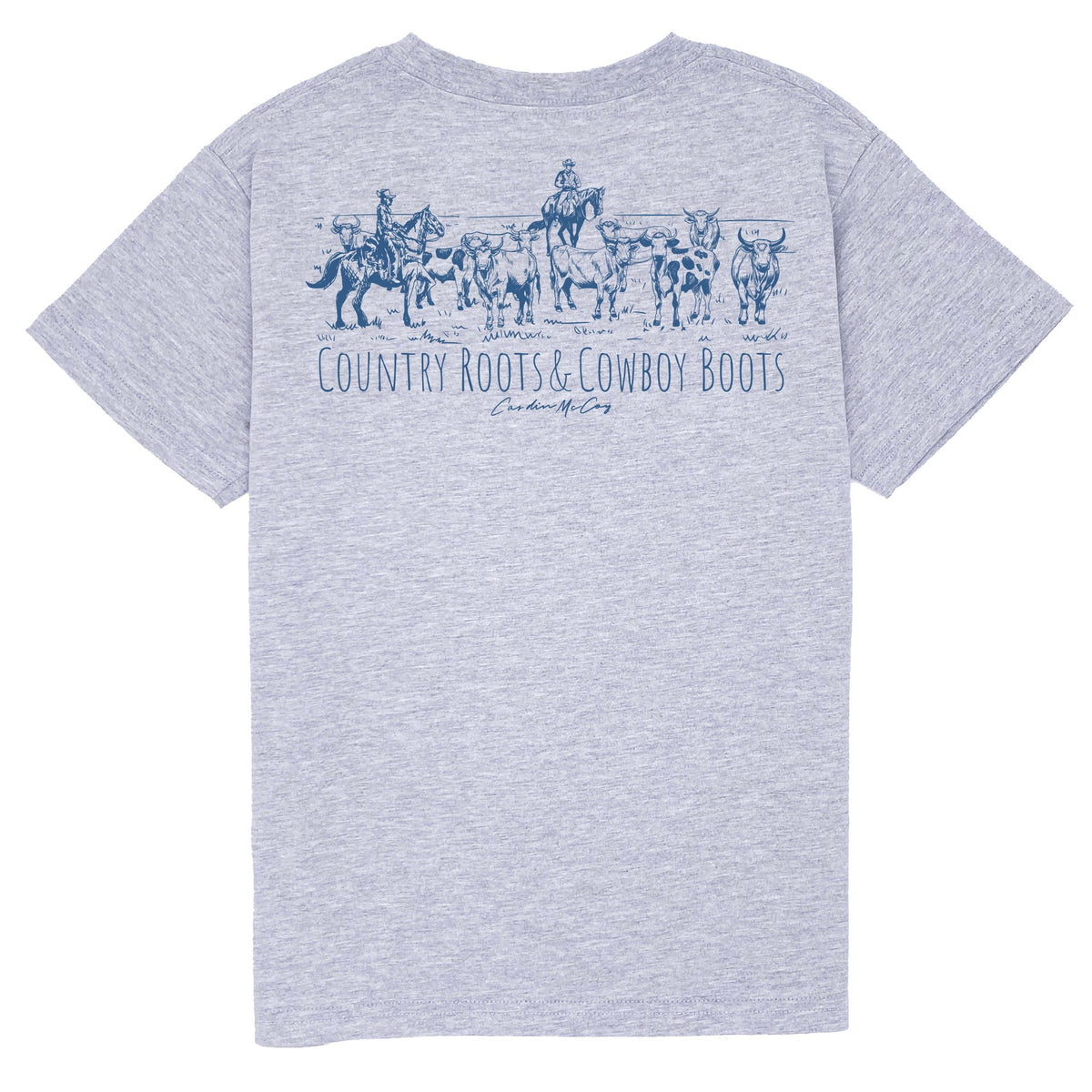Kids' Country Roots & Cowboy Boots Short Sleeve Tee Short Sleeve T-Shirt Cardin McCoy Heather Gray No Pocket XXS (2/3) 