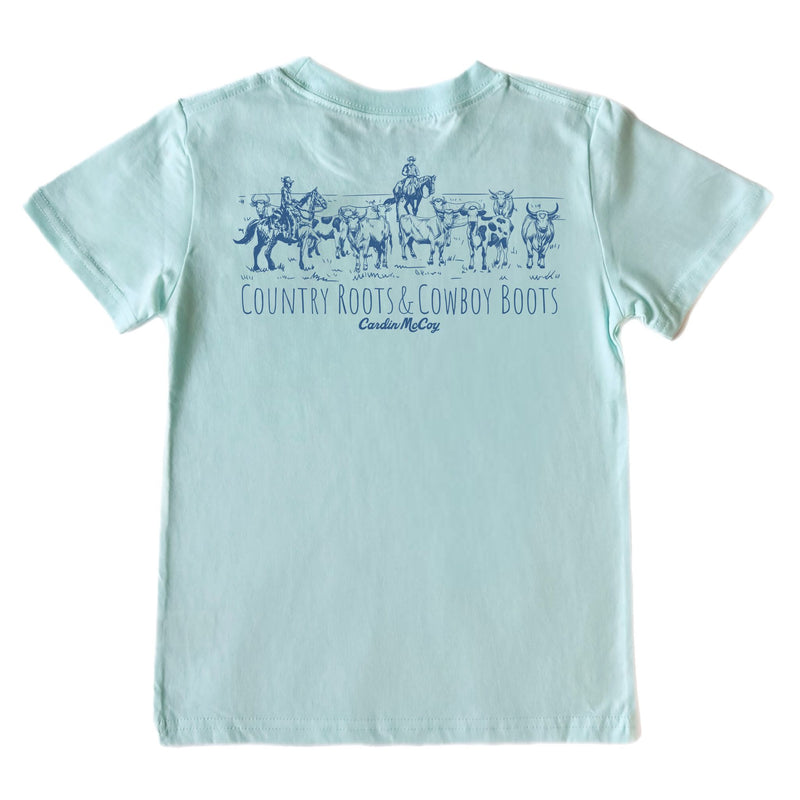 Kids' Country Roots Short-Sleeve Tee Short Sleeve T-Shirt Cardin McCoy Blue Mint XXS (2/3) Pocket