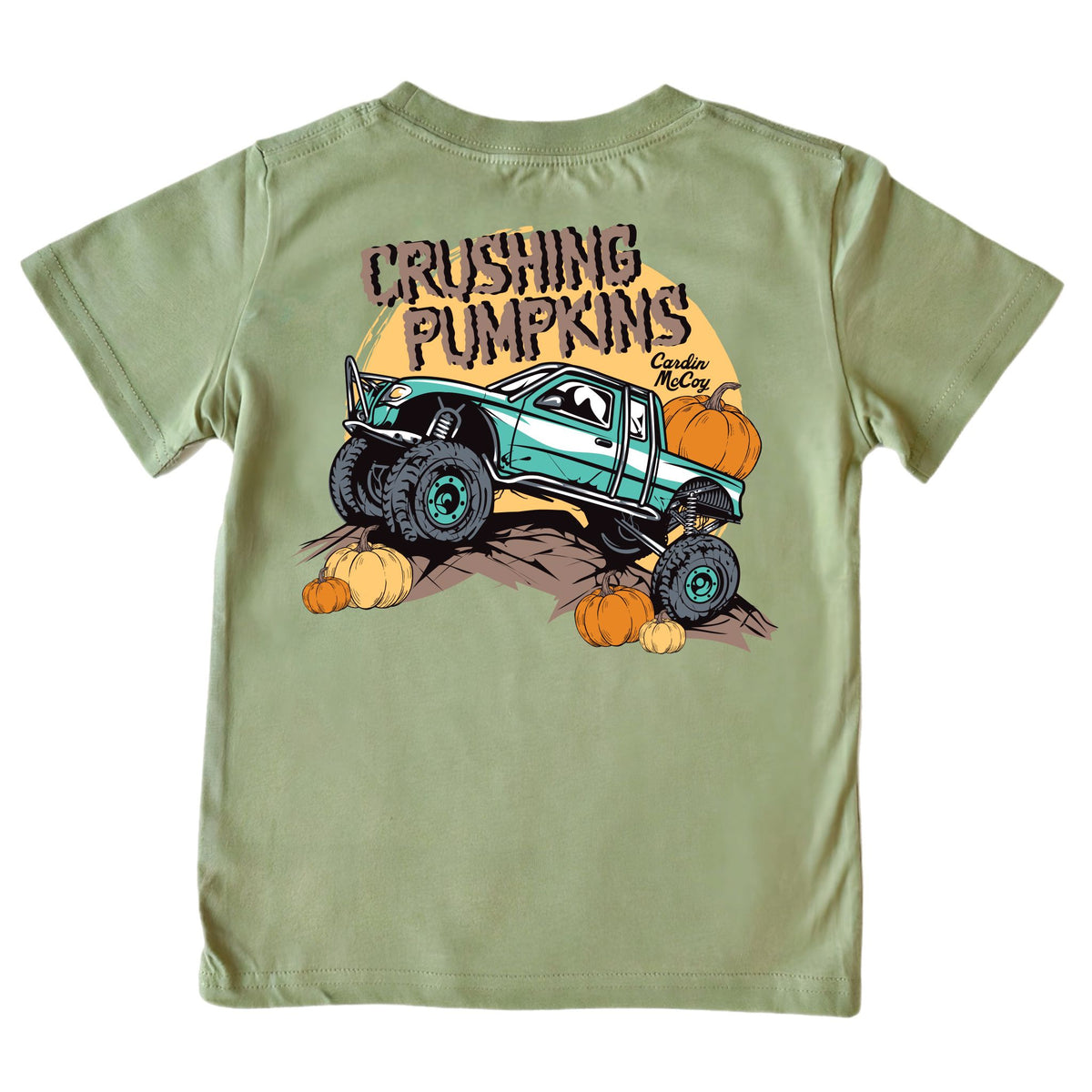 Kids' Crushing Pumpkins Short-Sleeve Tee Short Sleeve T-Shirt Cardin McCoy Light Olive XXS (2/3) Pocket
