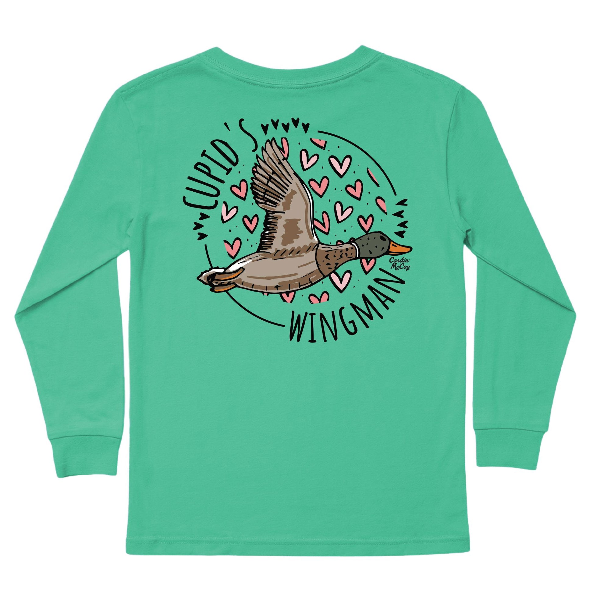 Kids' Cupid's Wingman Long-Sleeve Tee Long Sleeve T-Shirt Cardin McCoy Green XXS (2/3) Pocket