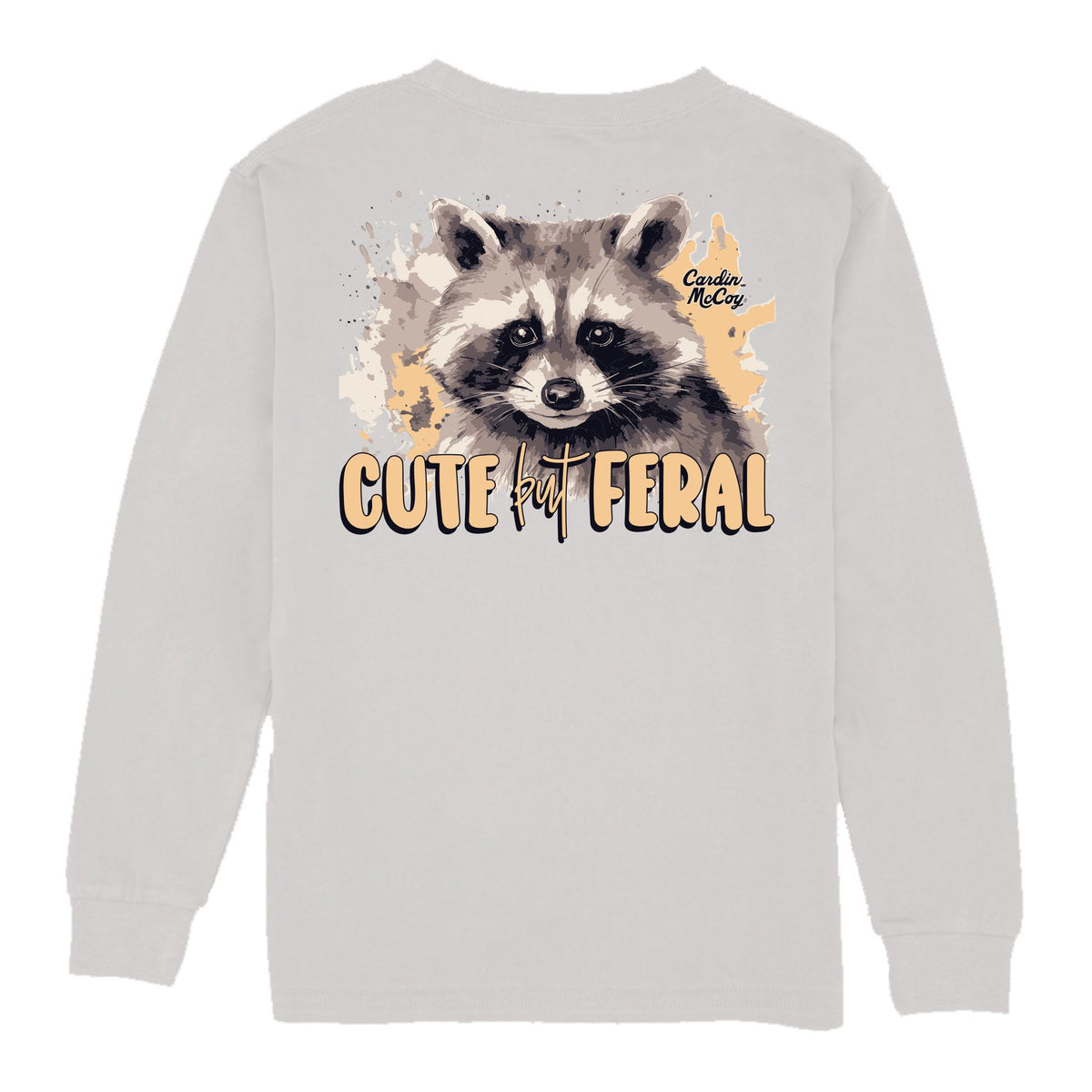 Kids' Cute But Feral Long-Sleeve Tee Long Sleeve T-Shirt Cardin McCoy Ice Gray XXS (2/3) Pocket