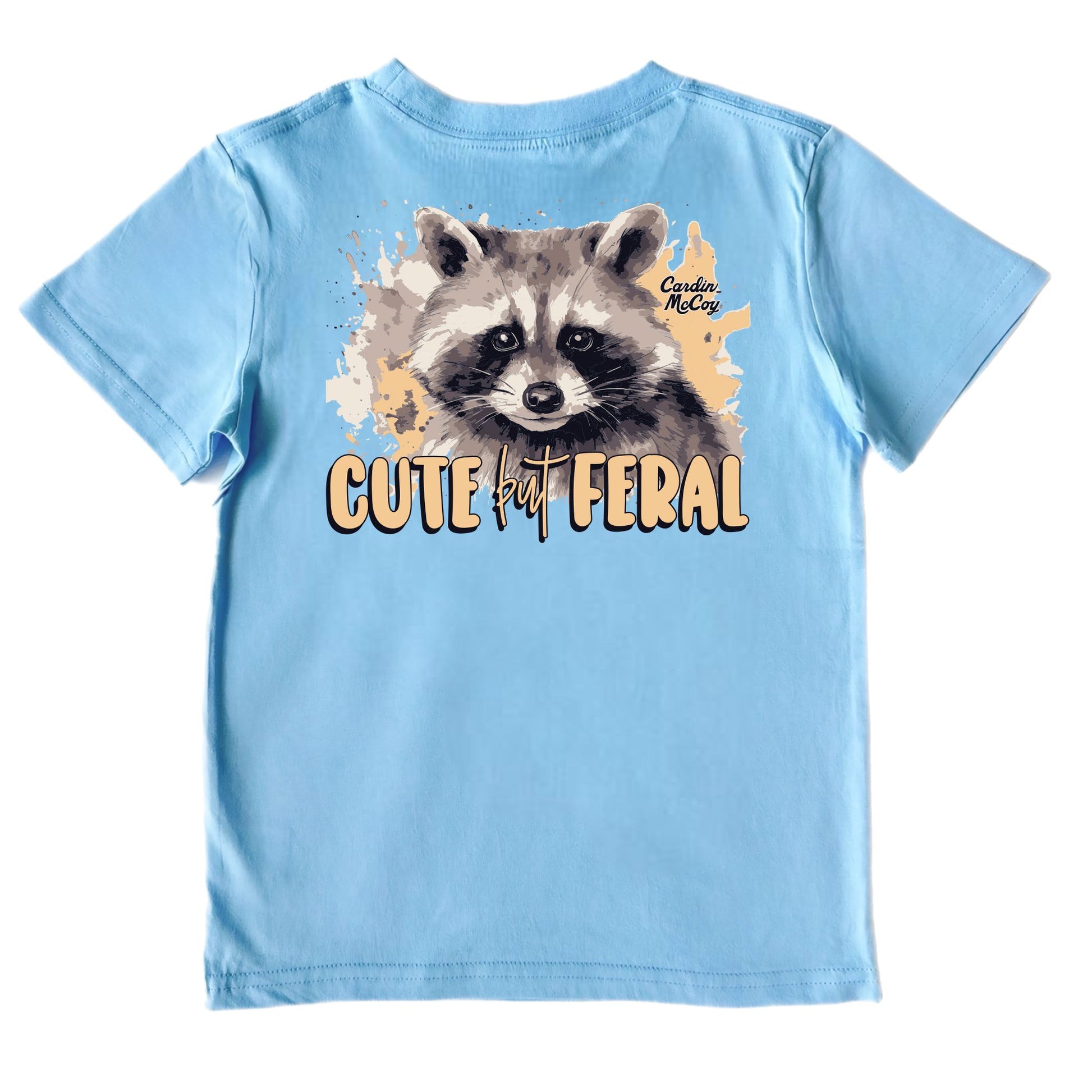 Kids' Cute But Feral Short-Sleeve Tee Short Sleeve T-Shirt Cardin McCoy Light Blue XXS (2/3) Pocket