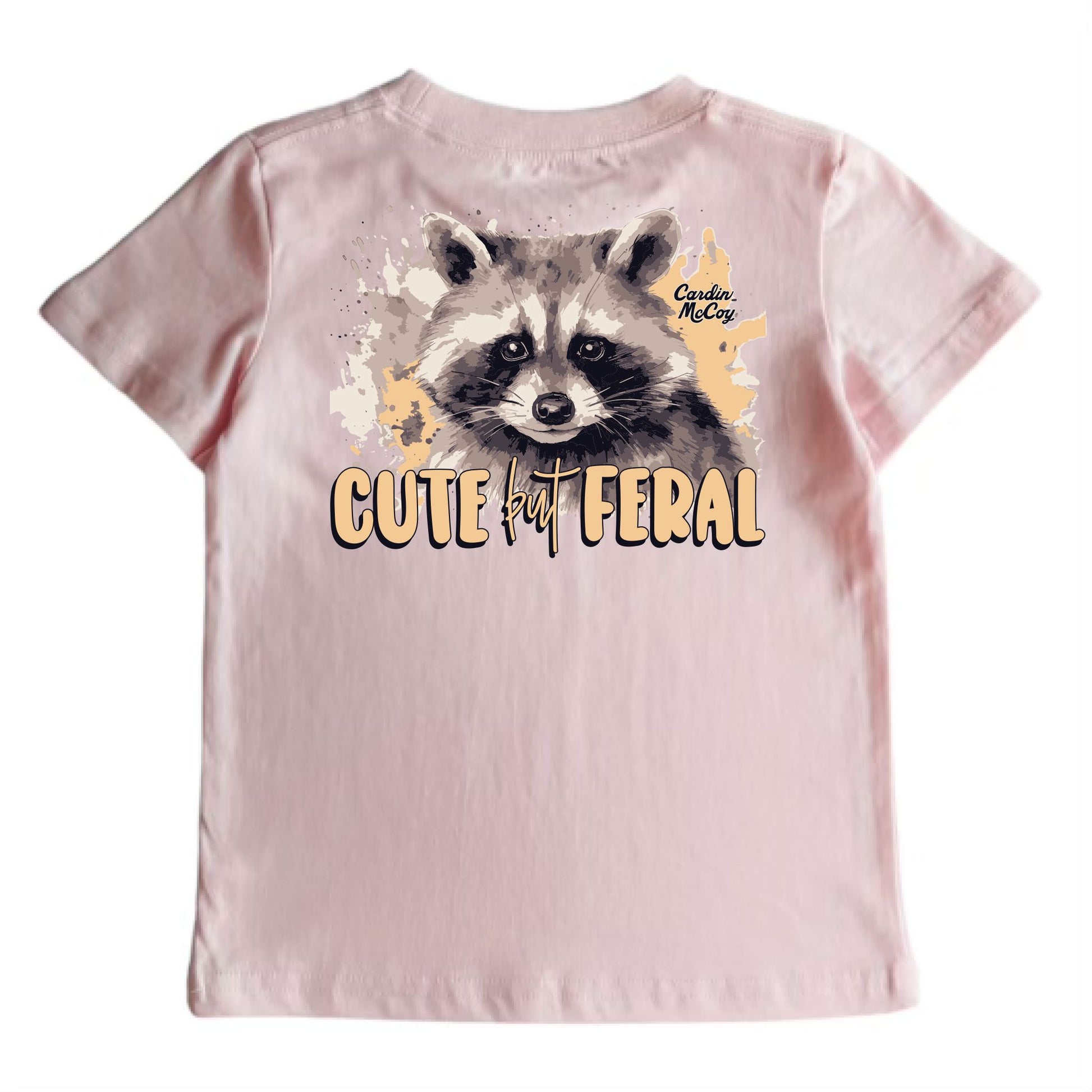 Kids' Cute But Feral Short-Sleeve Tee Short Sleeve T-Shirt Cardin McCoy Light Pink XXS (2/3) Pocket