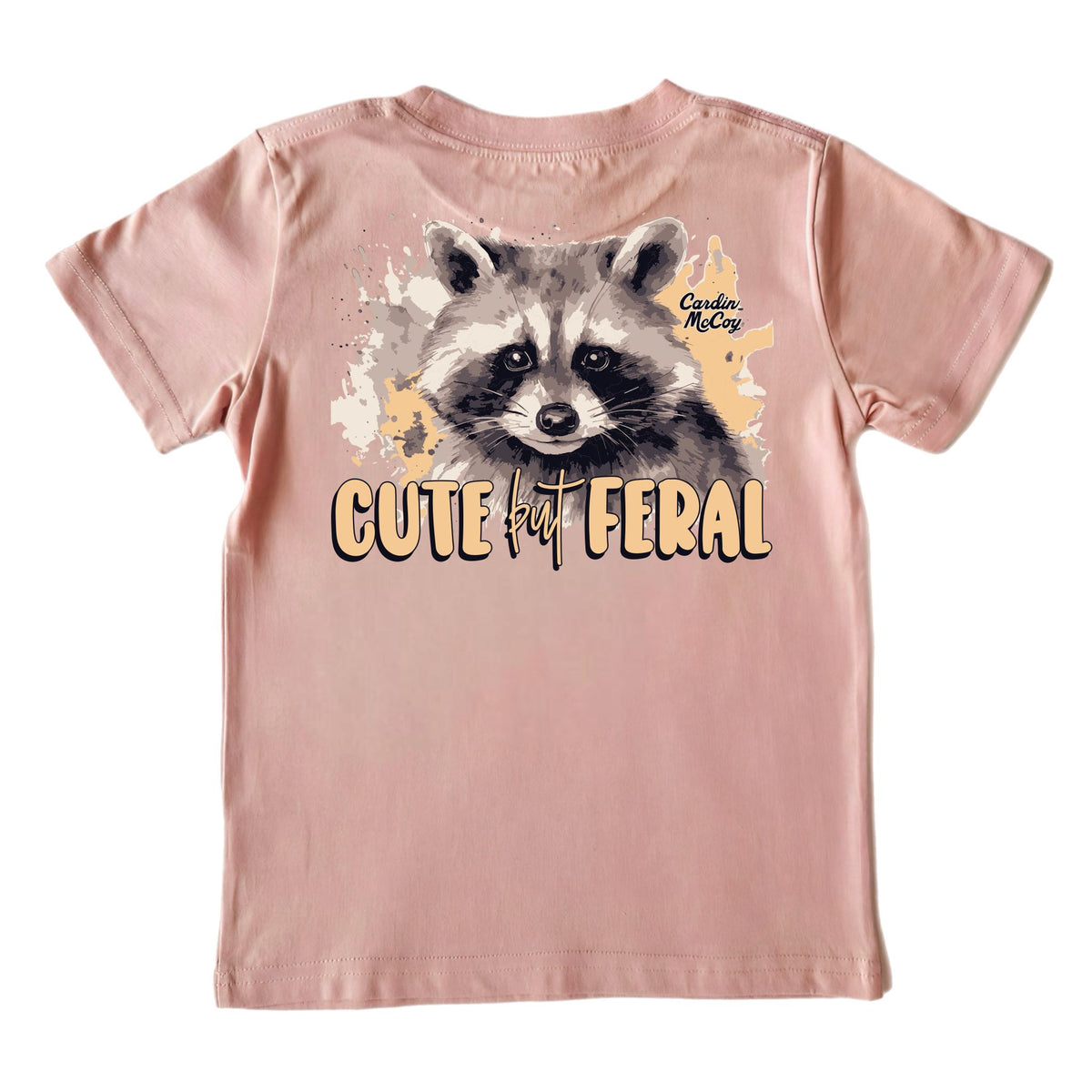 Kids' Cute But Feral Short-Sleeve Tee Short Sleeve T-Shirt Cardin McCoy Rose Tan XXS (2/3) Pocket